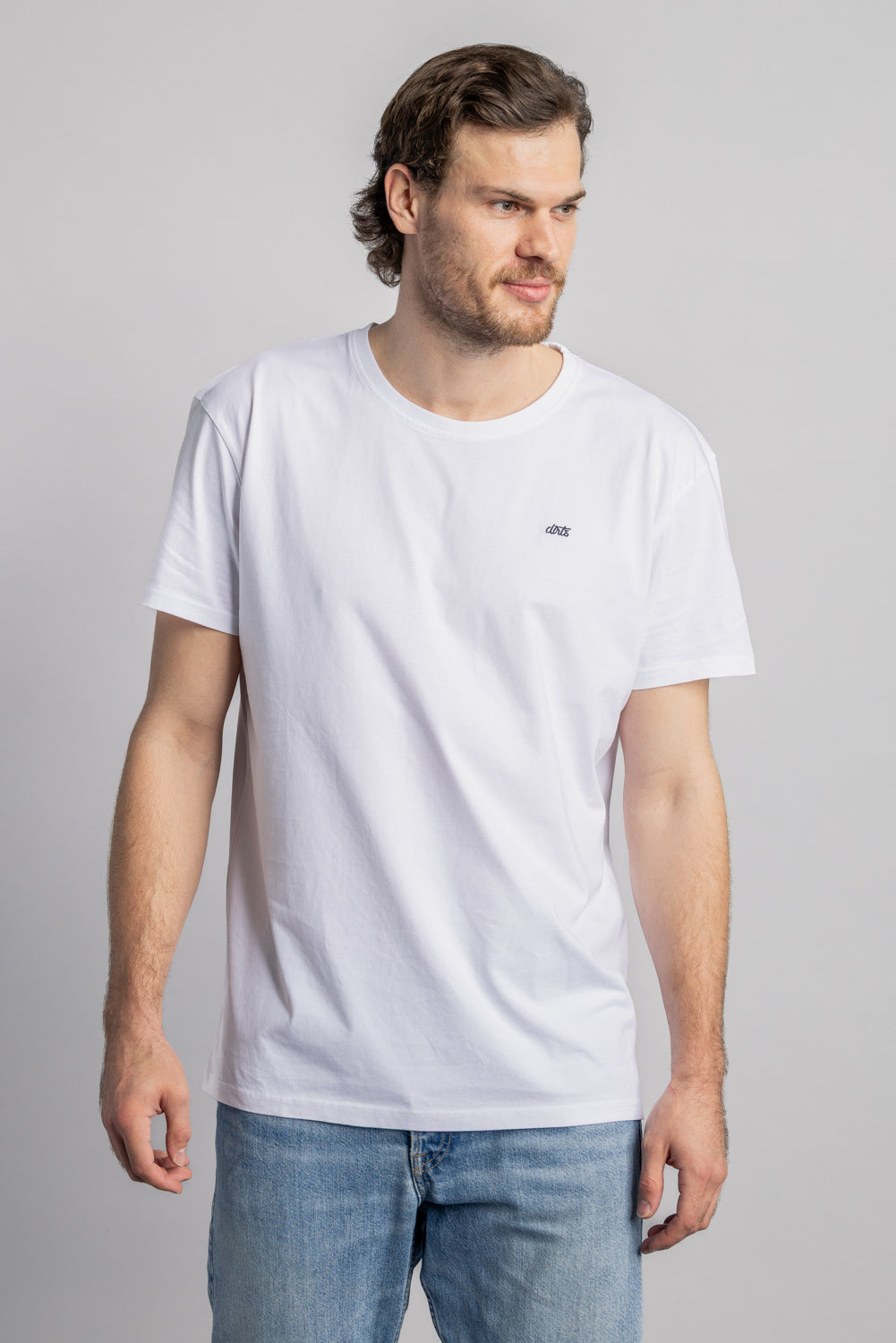 Logo T-Shirt STANDARD in weiss in Bio Baumwolle von Dirts
