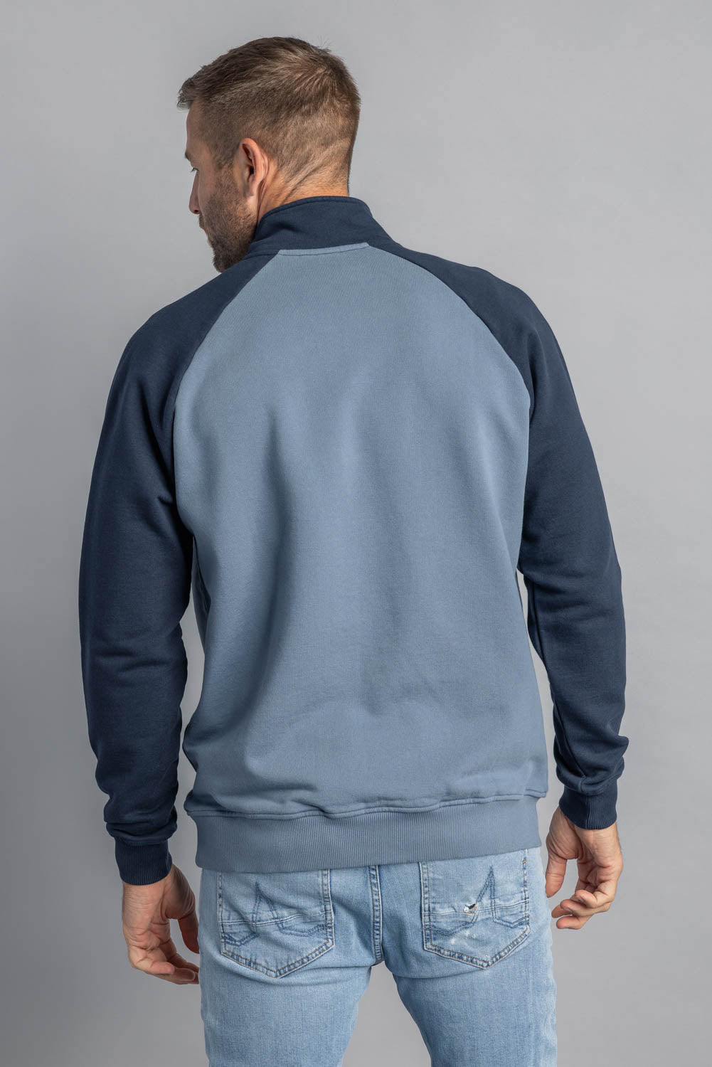 Colorblock Quarter Zip Sweater aus 100% Bio-Baumwolle von Dirts