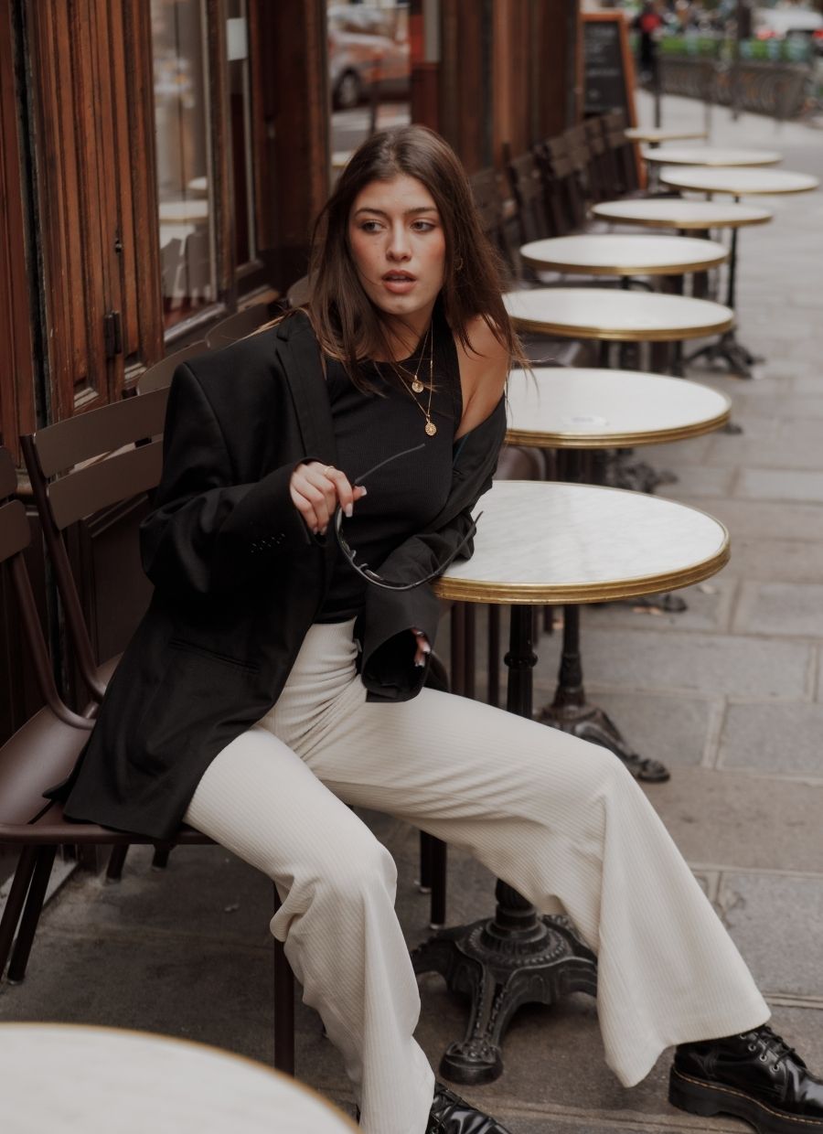 Elsa Velour Pant - Off-White - Narah Soleigh