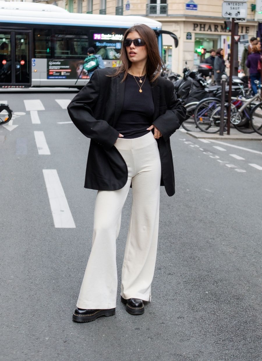 Elsa Velour Pant - Off-White - Narah Soleigh