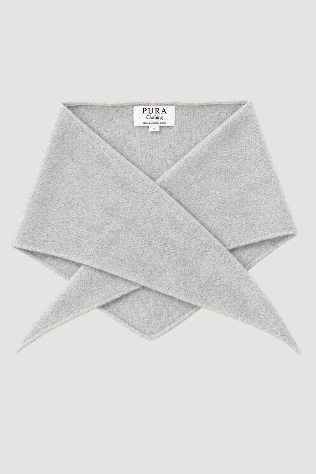 Graues Bandana Triangle aus 100% Merinowolle von Pura Clothing