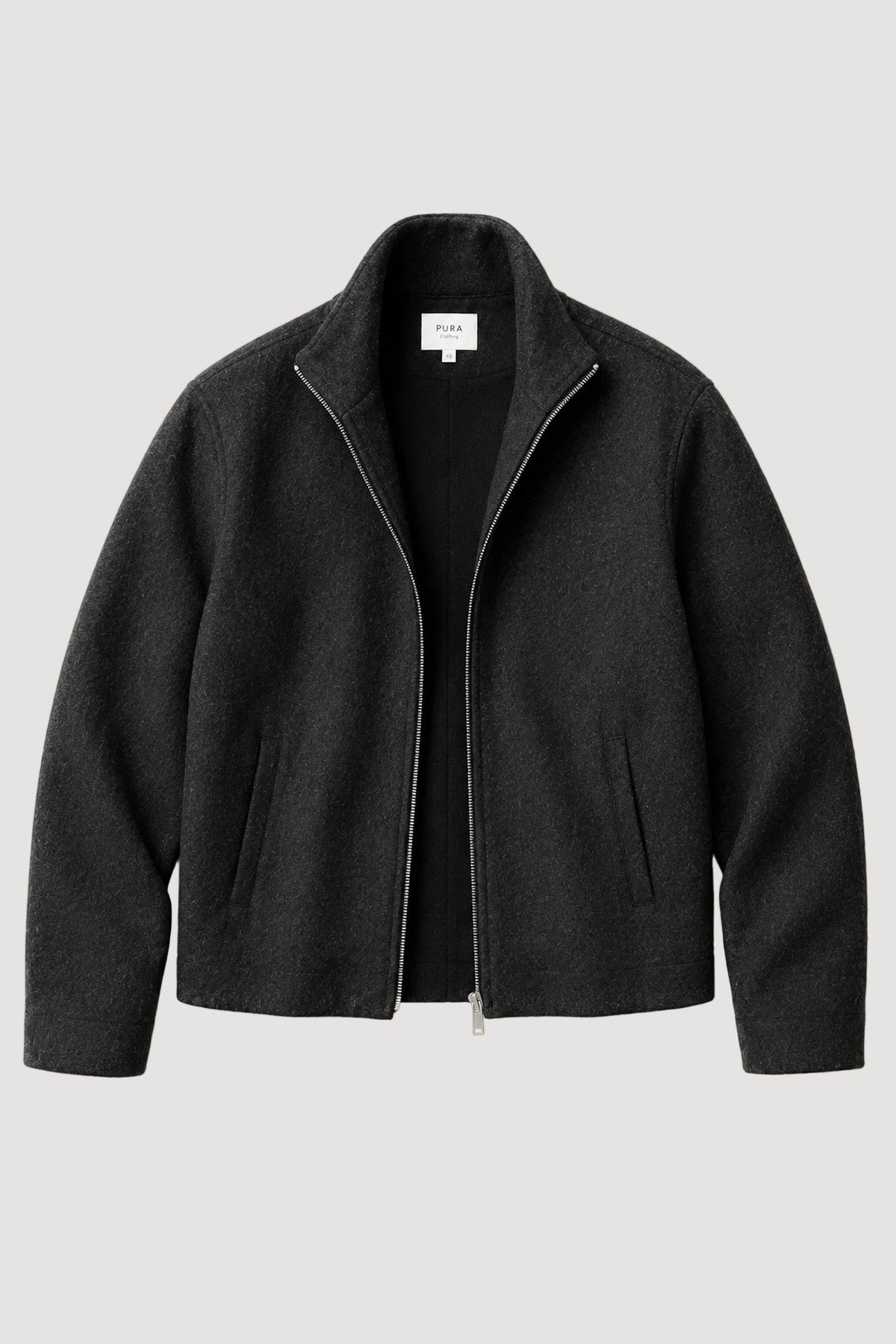 Dunkelgraue Jacke Signature aus 100% Merinowolle von Pura Clothing