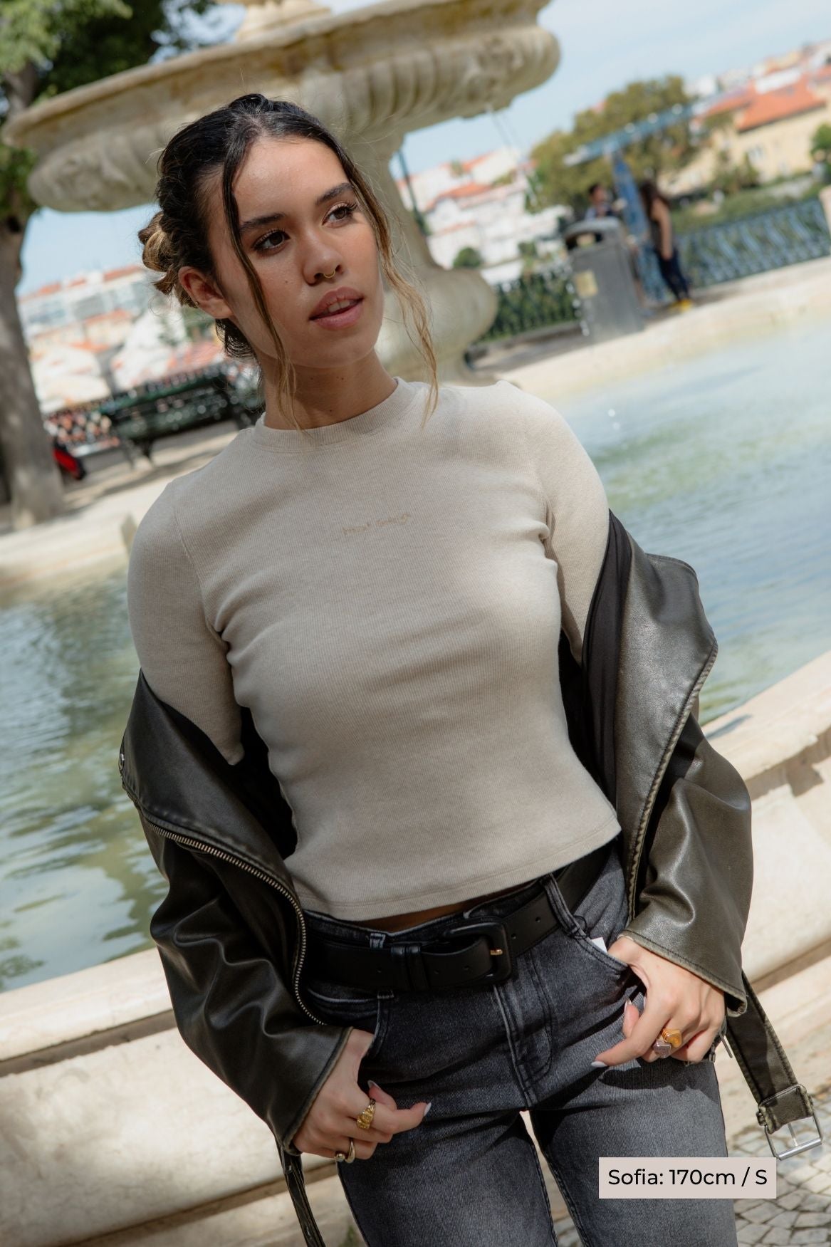 Longsleeve Lena Organic Cotton - Beige Melange von Narah Soleigh