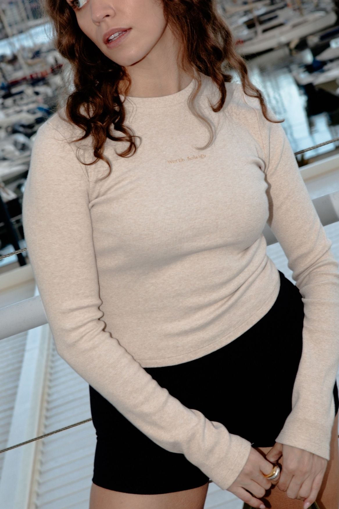 Longsleeve Lena Organic Cotton - Beige Melange von Narah Soleigh