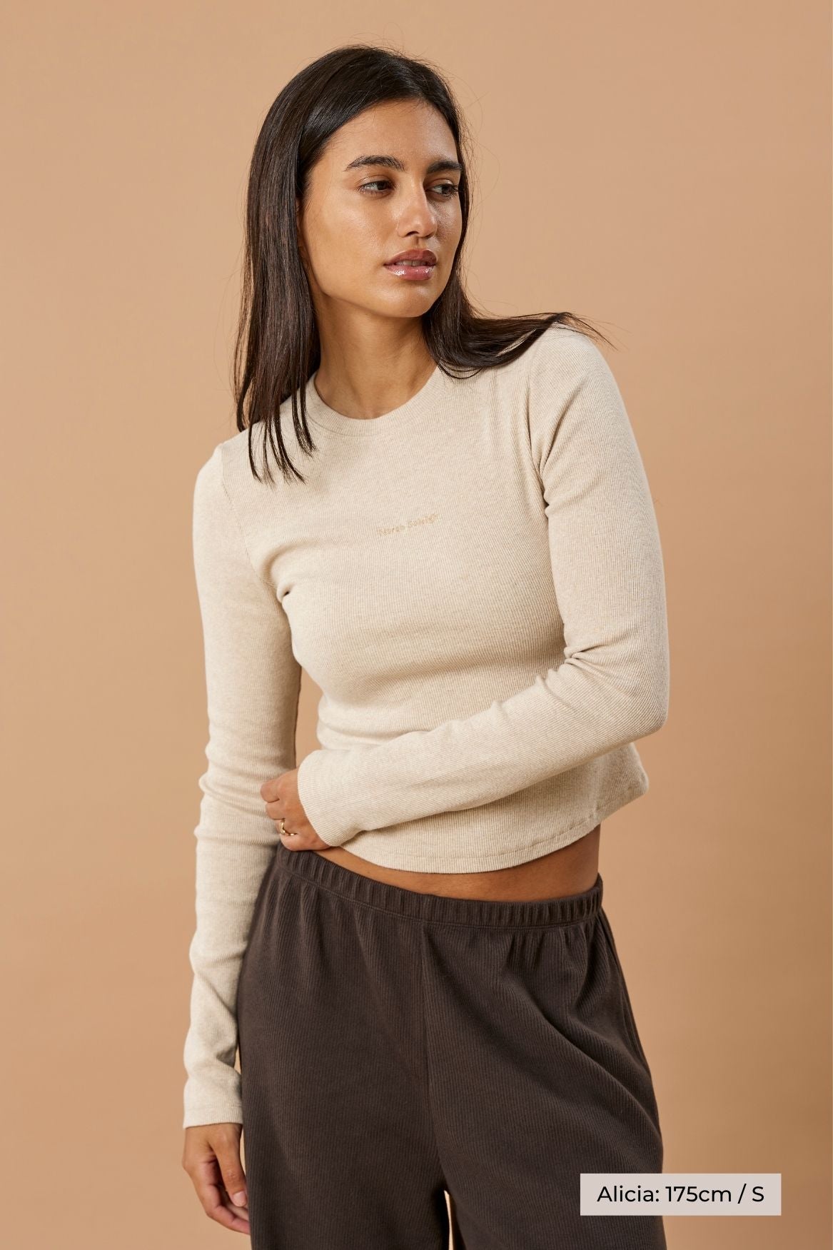 Longsleeve Lena Organic Cotton - Beige Melange von Narah Soleigh