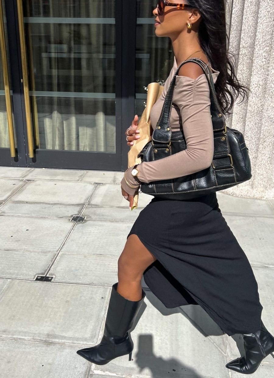 Midi Skirt Amara Modal - Black - Narah Soleigh | Luxe Line