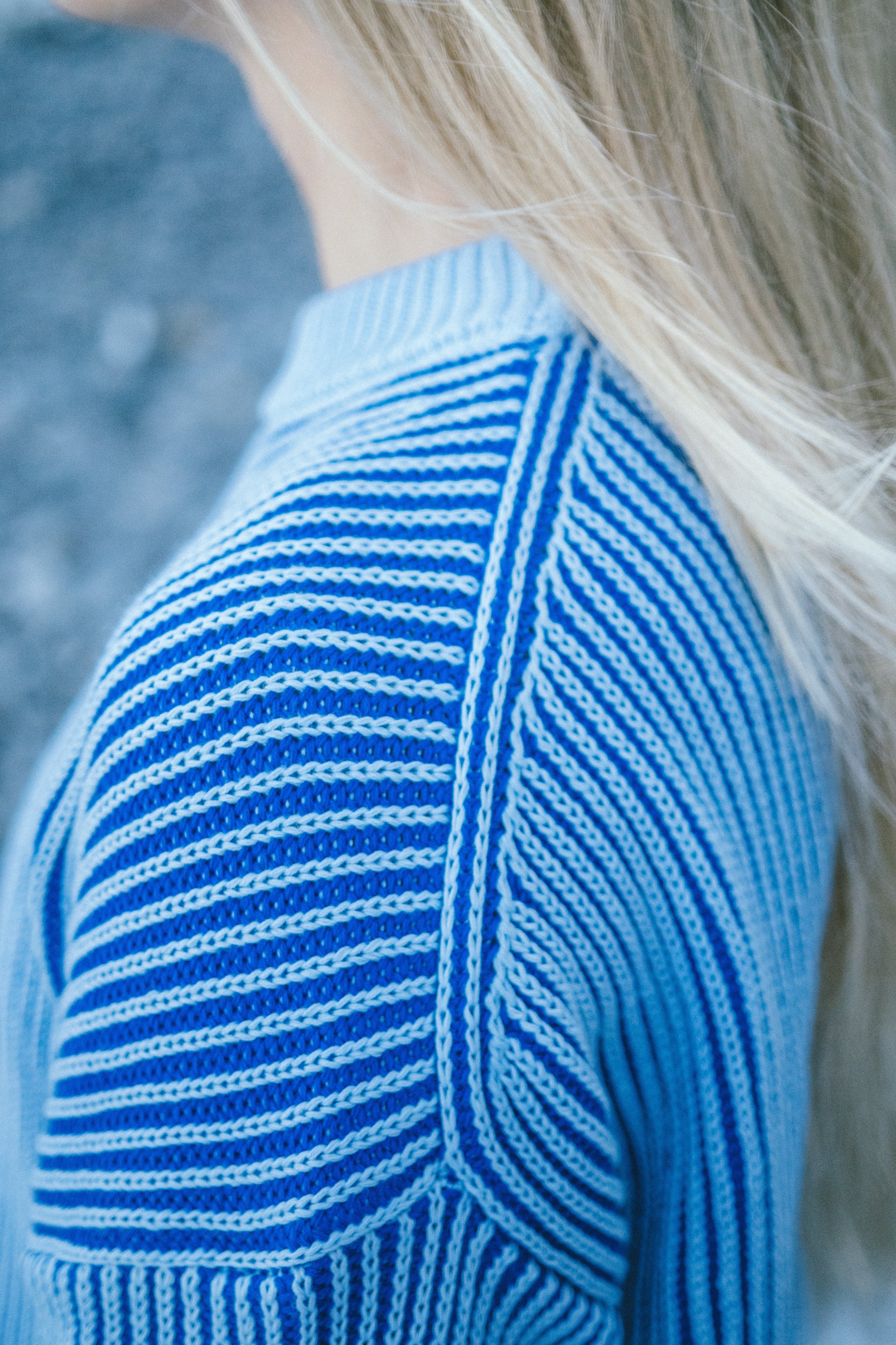 Strickpullover Hella Blue-Blue-Striped aus Bio Baumwolle von Salzwasser