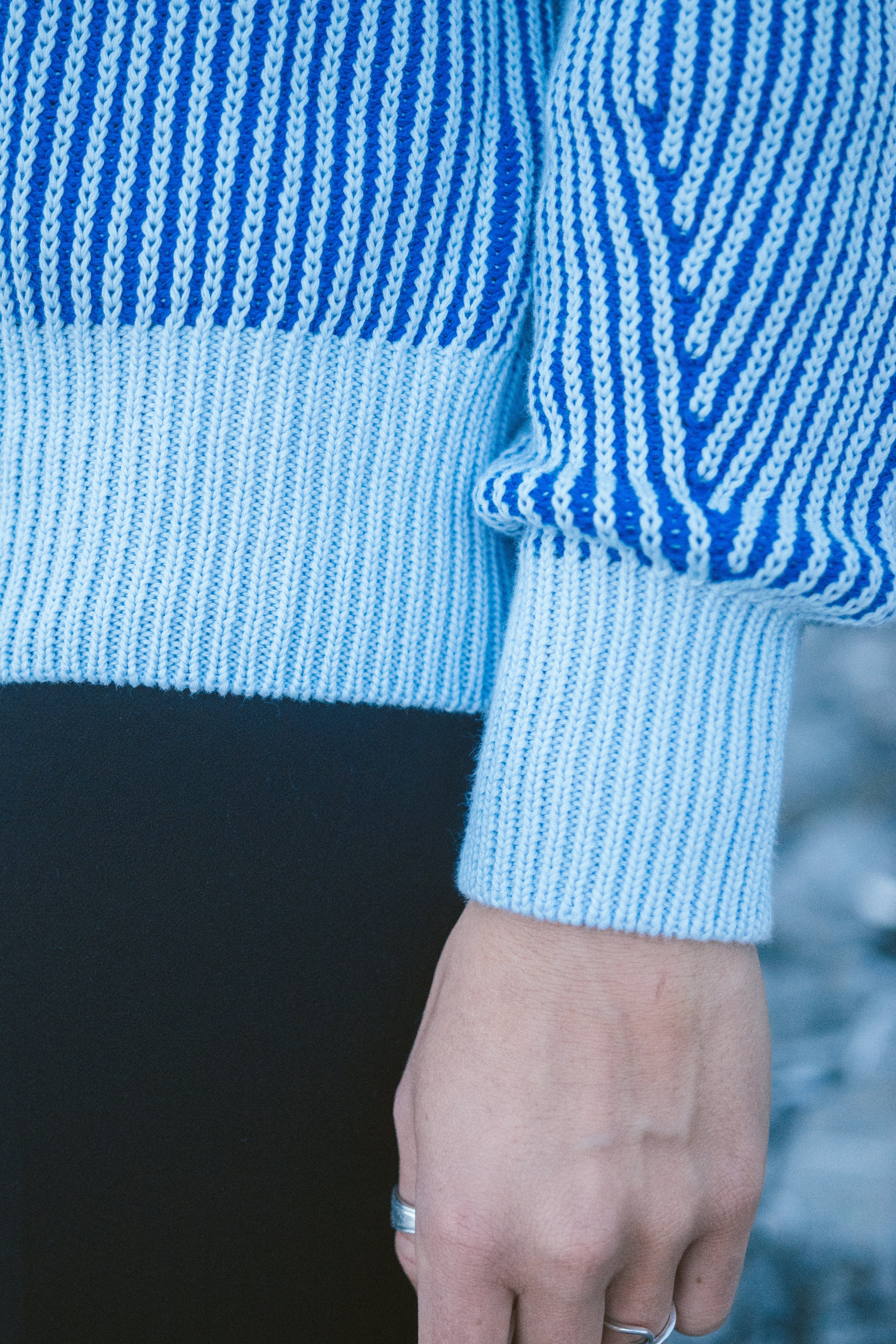 Strickpullover Hella Blue-Blue-Striped aus Bio Baumwolle von Salzwasser