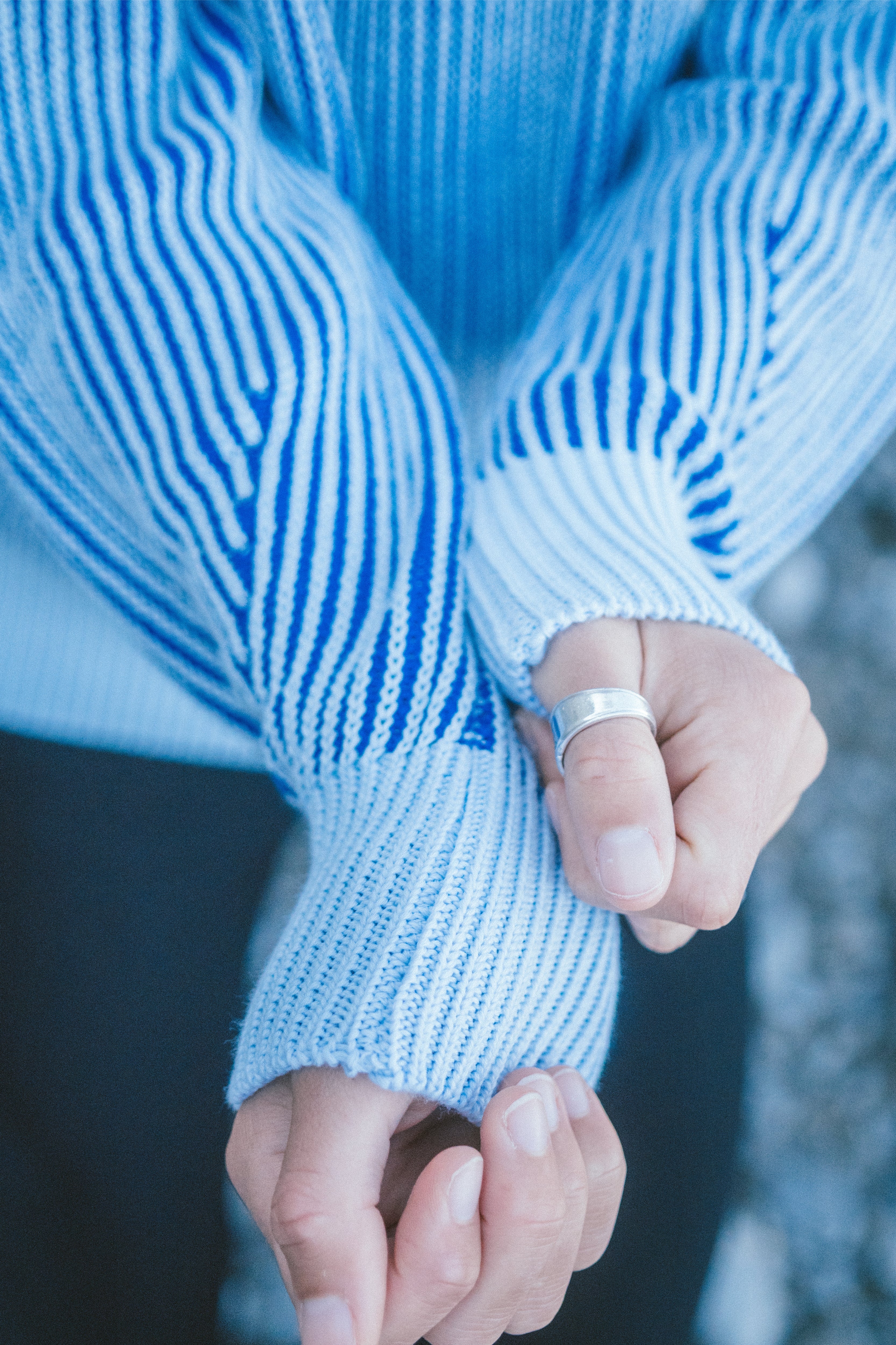 Strickpullover Hella Blue-Blue-Striped aus Bio Baumwolle von Salzwasser