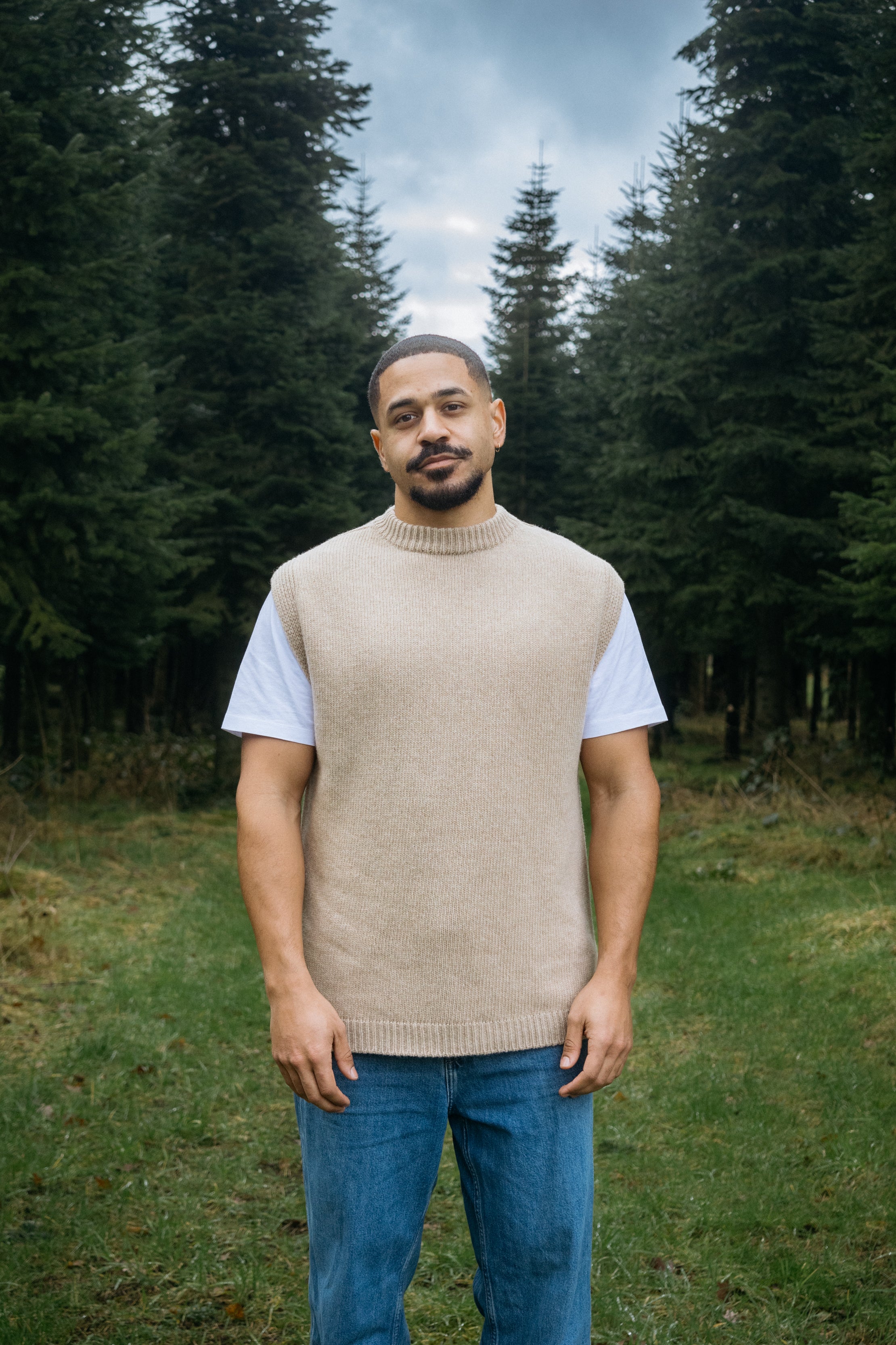 Pull en laine beige Vesterbro en 100% laine mérinos de Salzwasser