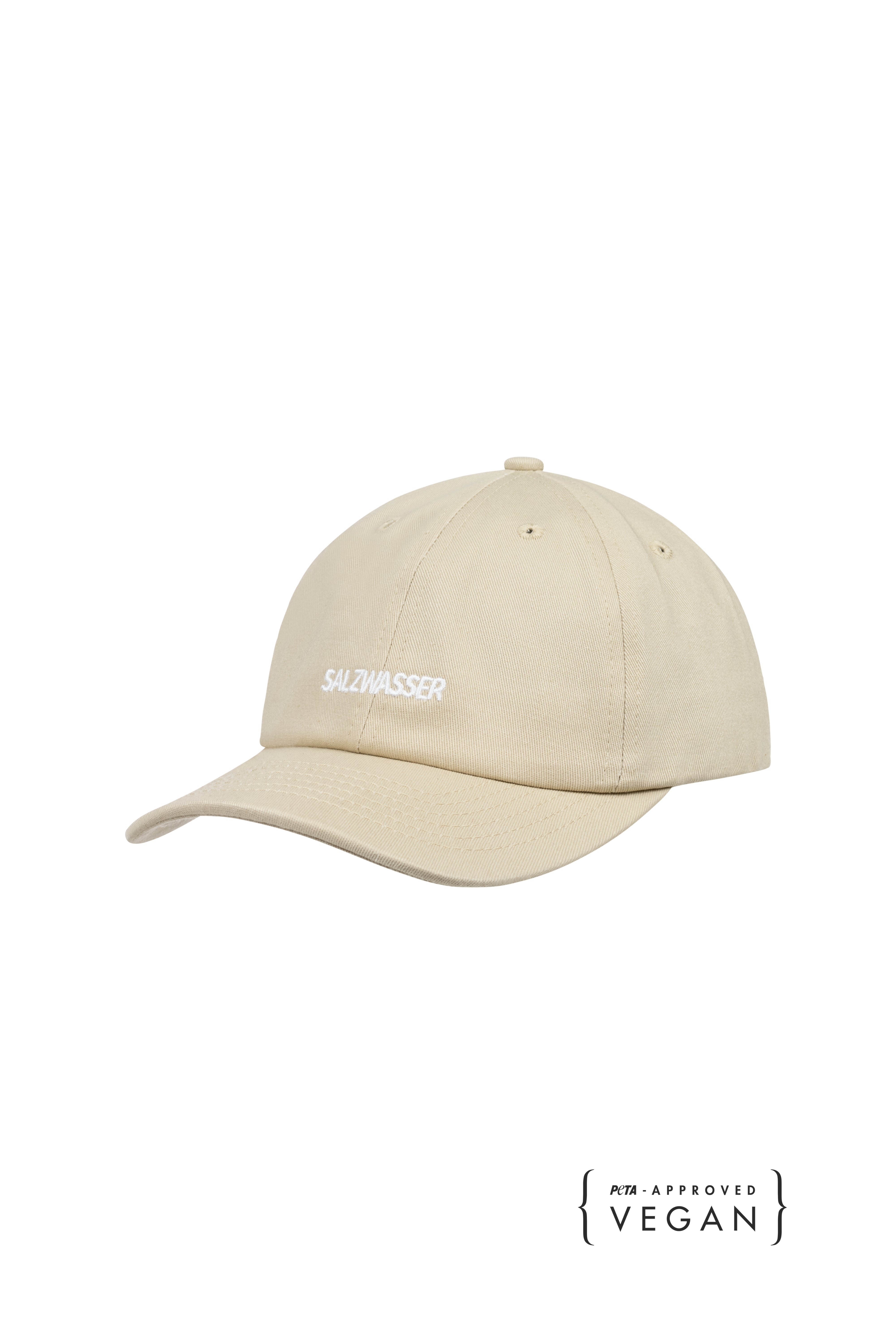 Nachhaltige Cap von SALZWASSER mit Schriftzug in Sand _men _women