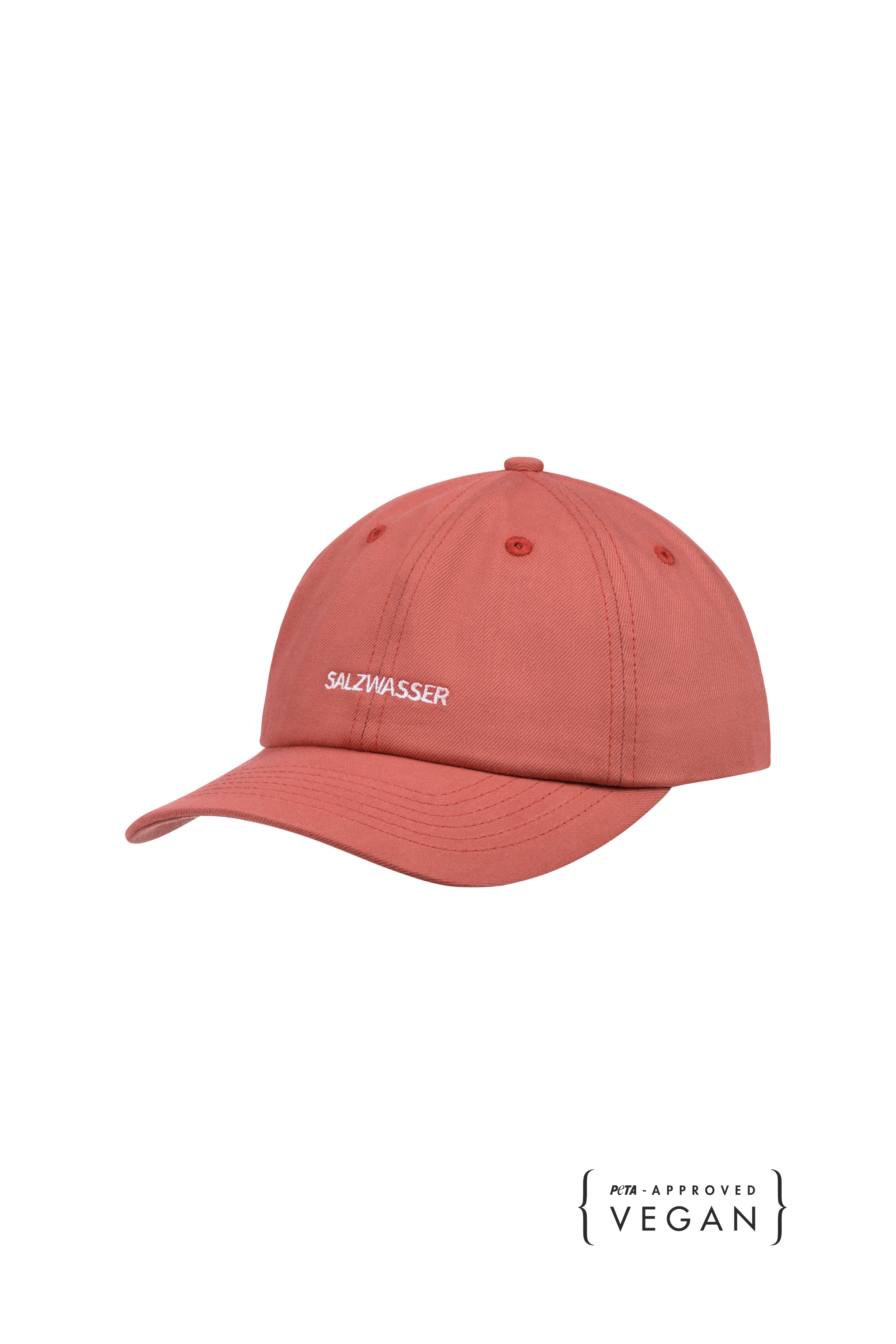 Nachhaltige Cap von SALZWASSER mit Schriftzug in Rot _men _women