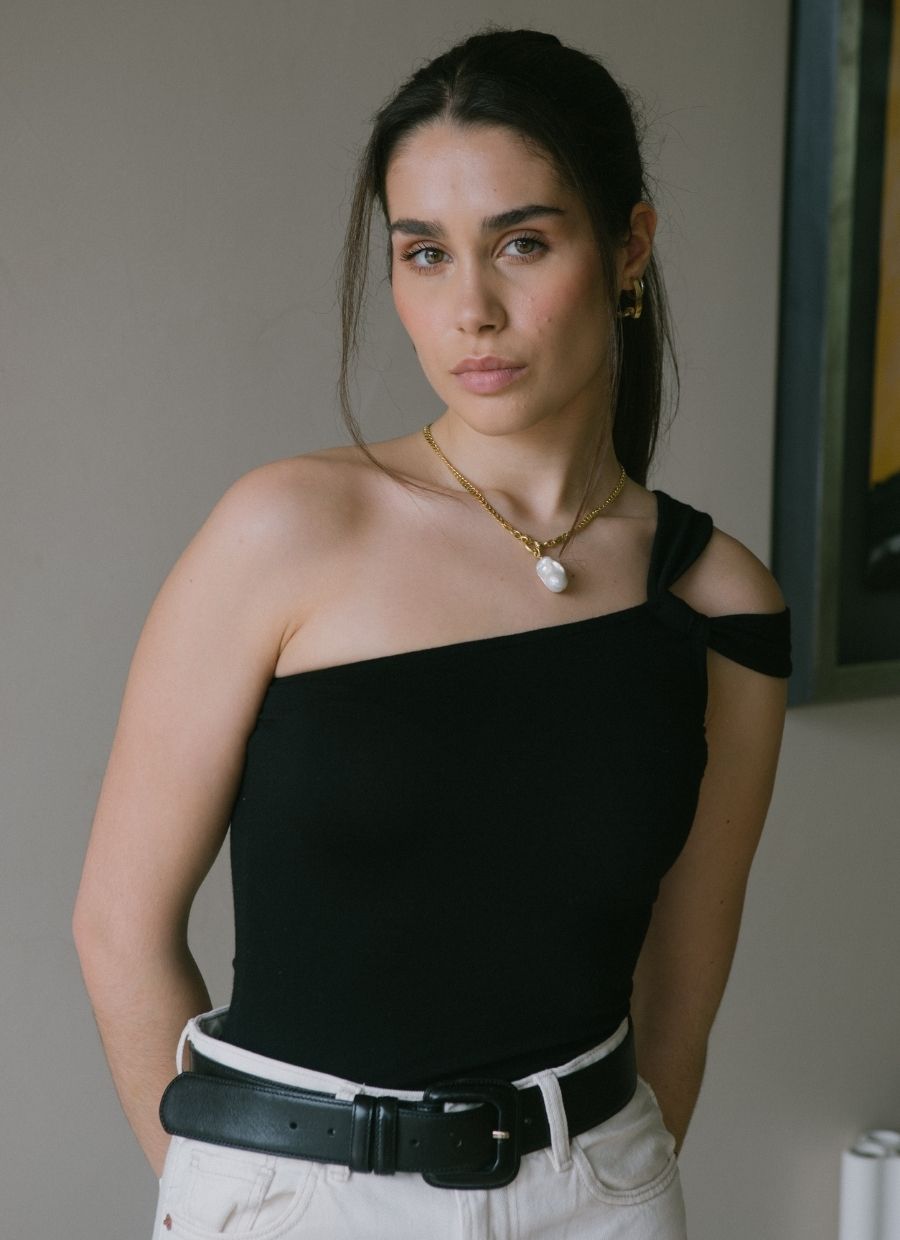 One - Shoulder Cutout Top Micro Modal - Black - Narah Soleigh | Luxe Line