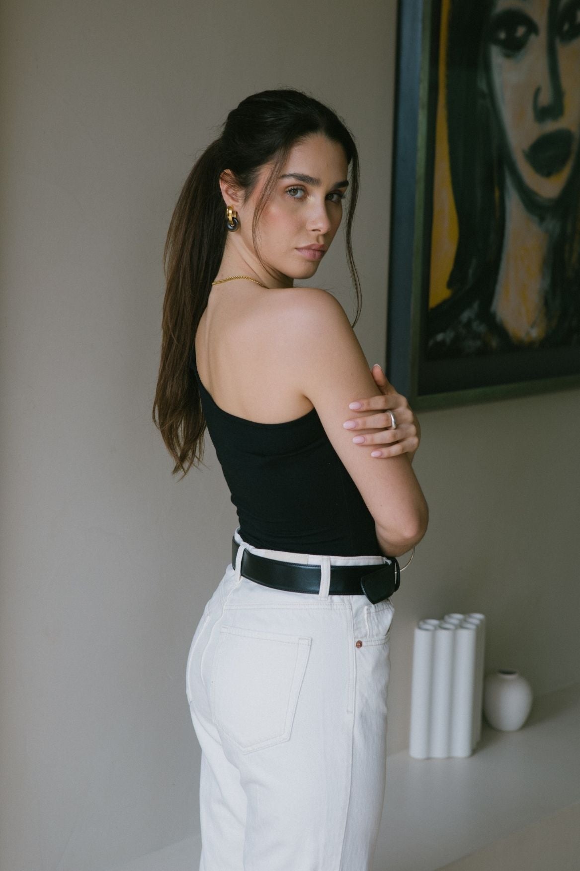 One - Shoulder Cutout Top Micro Modal - Black - Narah Soleigh | Luxe Line