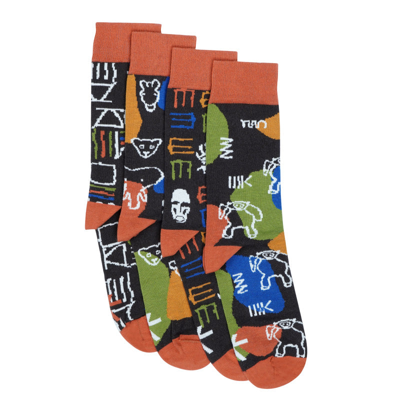paarsocks-africa-socken-mismatchedsocks-braun-gruen-blau-gelb-bunt-seite