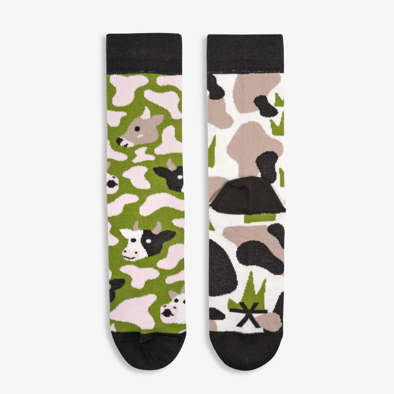 Grüne Socken SWISS COWS aus Bio-Baumwolle von Paar Socks