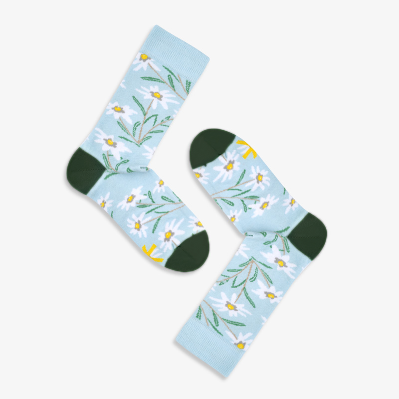 Blaue Socken EDELWEISS aus Bio-Baumwolle von Paar Socks