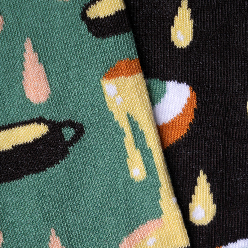 Bunte Socken KÄSEFONDUE aus Bio-Baumwolle von Paar Socks