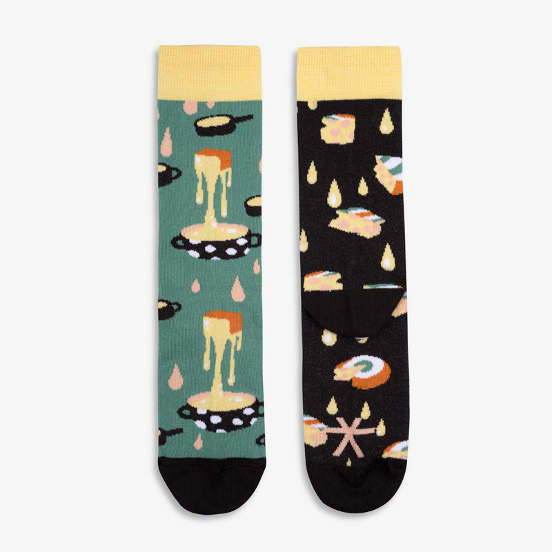 Bunte Socken KÄSEFONDUE aus Bio-Baumwolle von Paar Socks