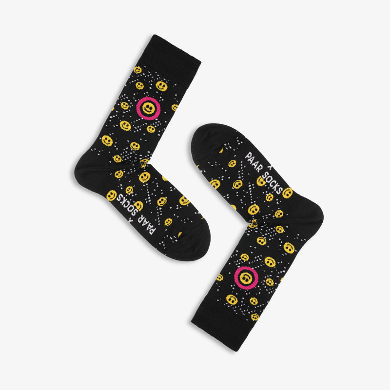 Schwarze Socken OX Happy Beat aus Bio-Baumwolle von Paar Socks