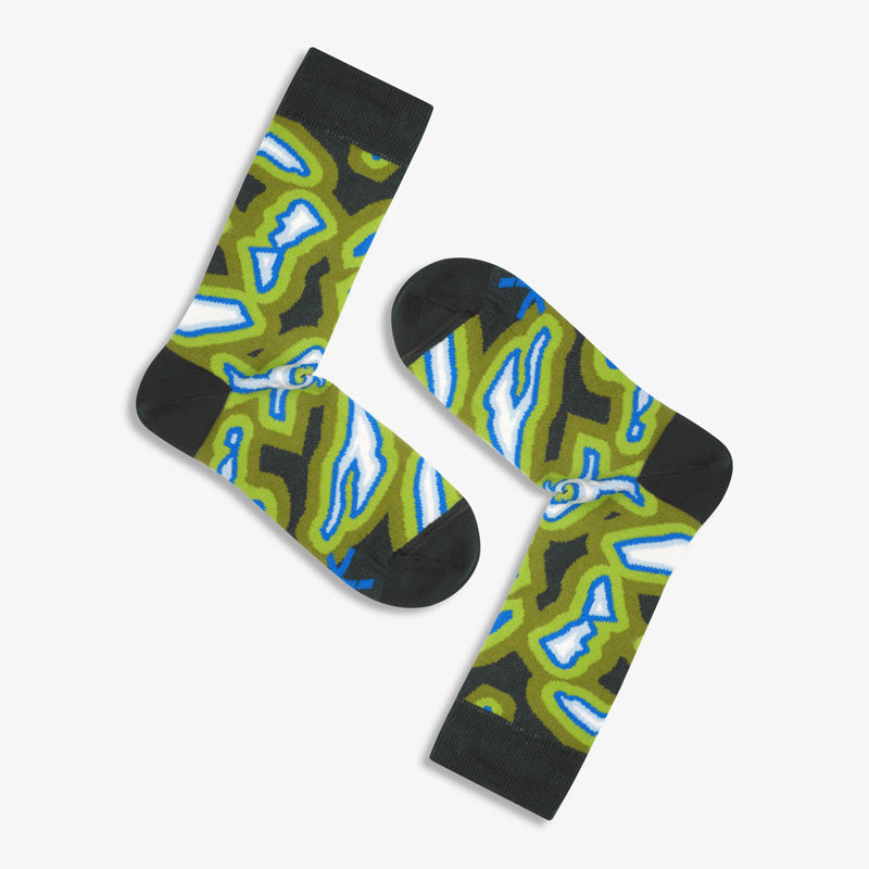 Grüne Socken SWISS LAKES aus Bio-Baumwolle von Paar Socks