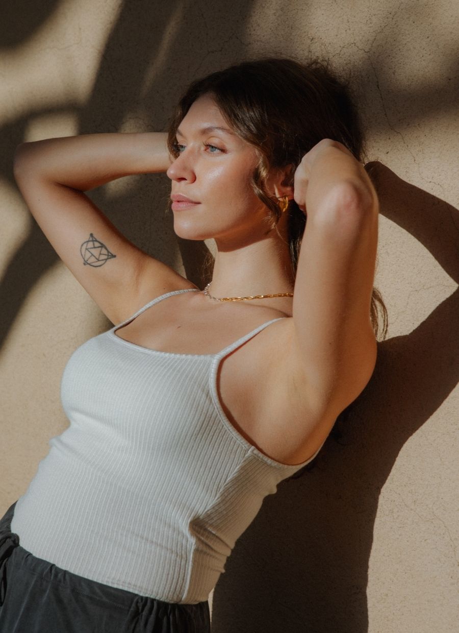 Ribbed Cami Top Modal - Greige - Narah Soleigh | Luxe Line