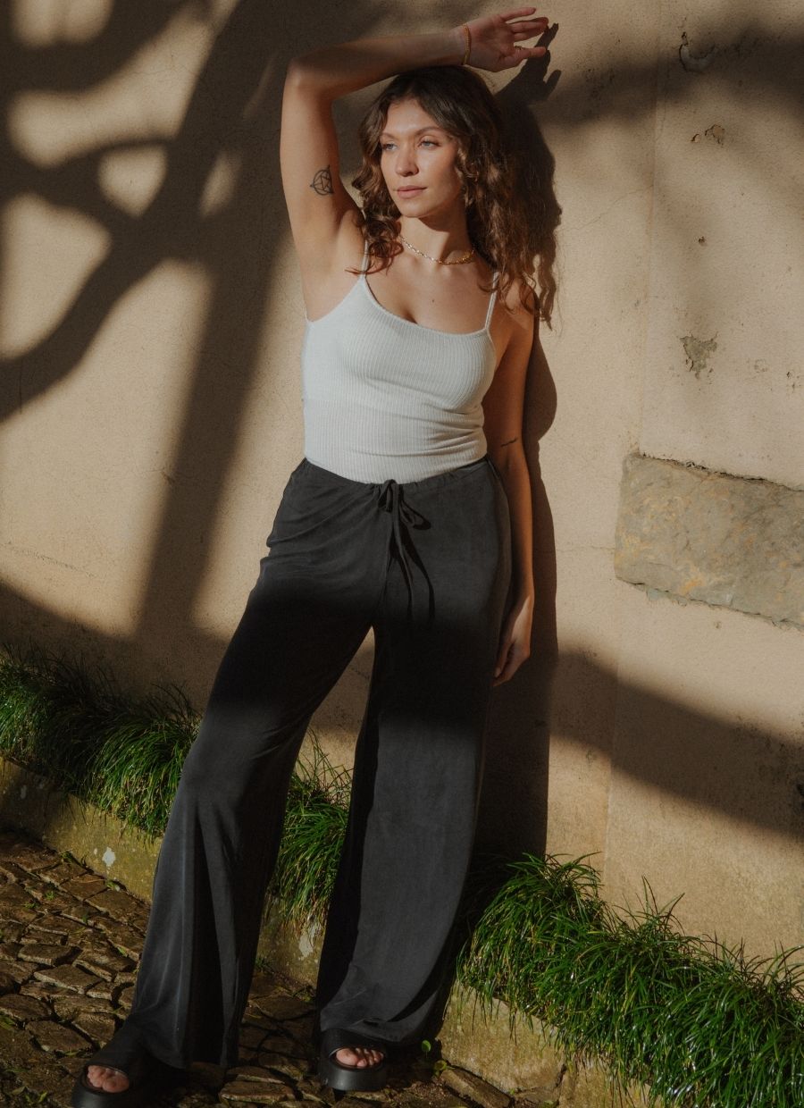 Ribbed Cami Top Modal - Greige - Narah Soleigh | Luxe Line