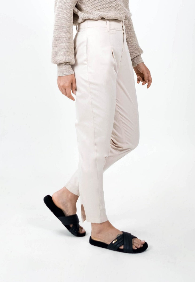 Pantalon Salo QVD blanc en coton 100% biologique par 1 People