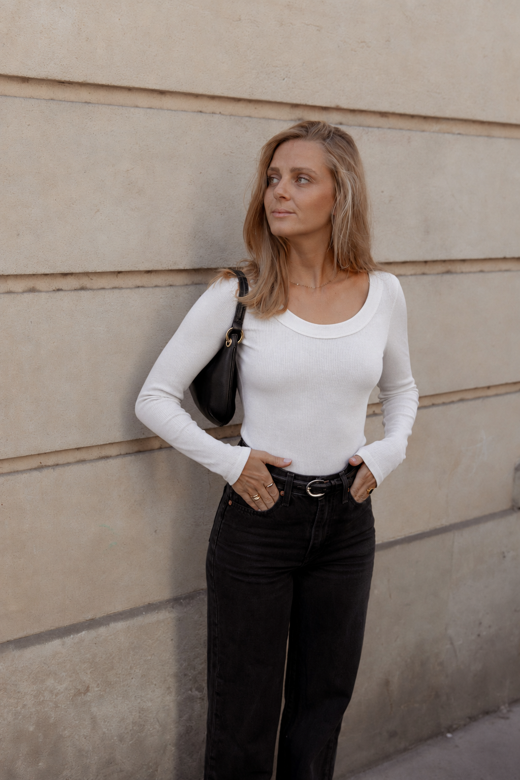 Beiges Langarmshirt aus 100% Bio-Baumwolle von Pura Clothing