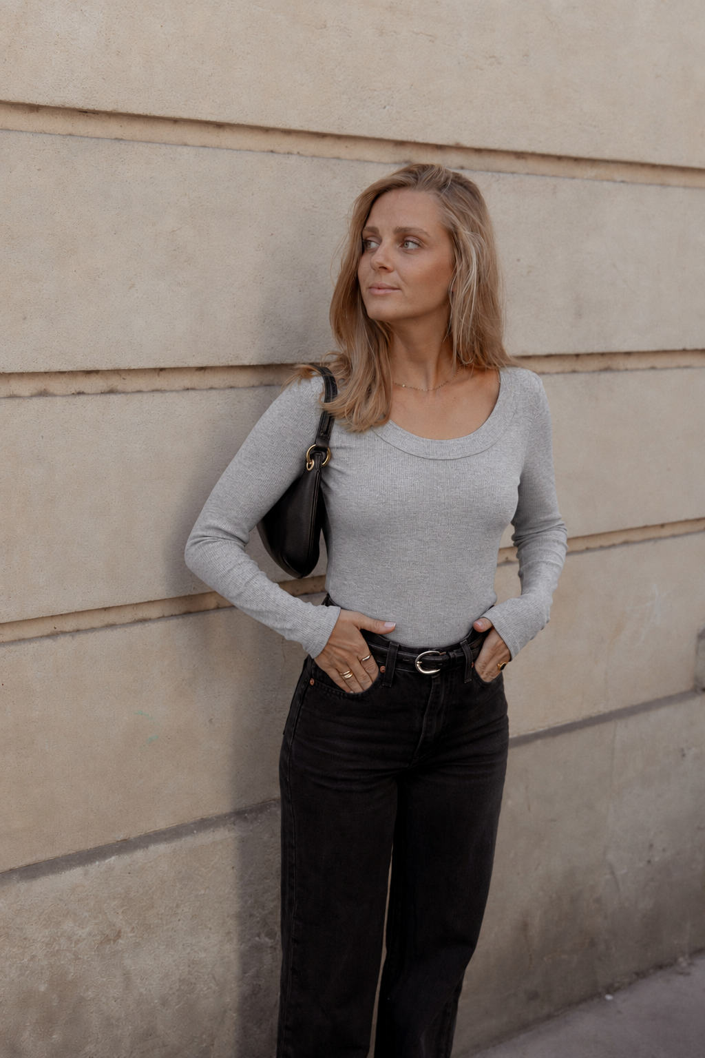 Graues Langarmshirt aus 100% Bio-Baumwolle von Pura Clothing