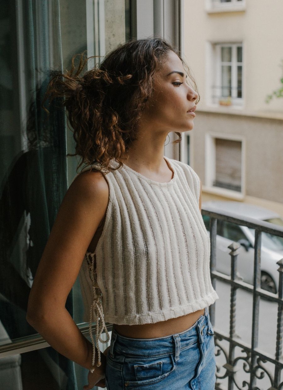 Selene Side Tie Top - Ecru - Narah Soleigh