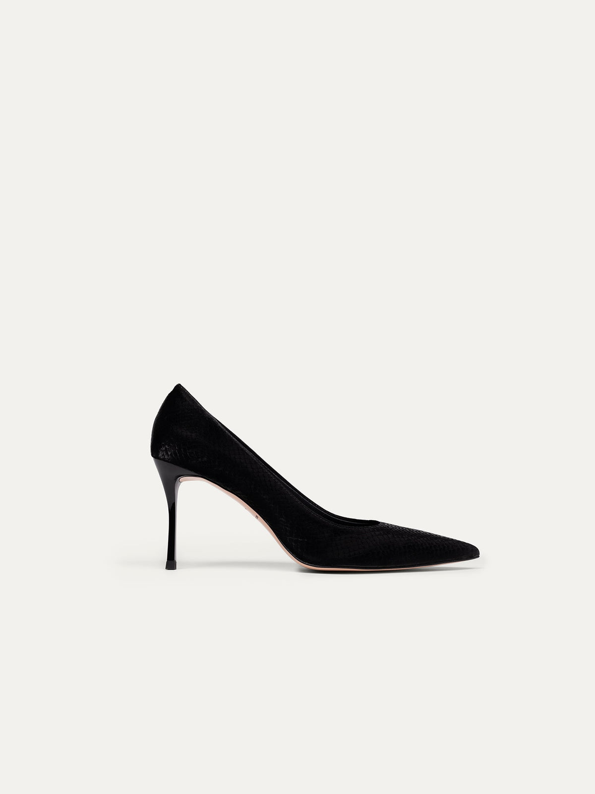 Bikkou 8PM Romantic Dinner vegan black python pumps