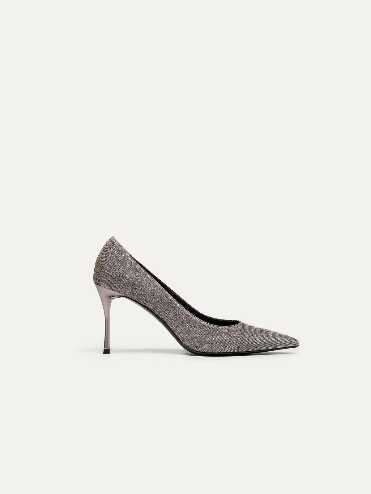 Bikkou 8PM Romantic Dinner silver lurex pumps
