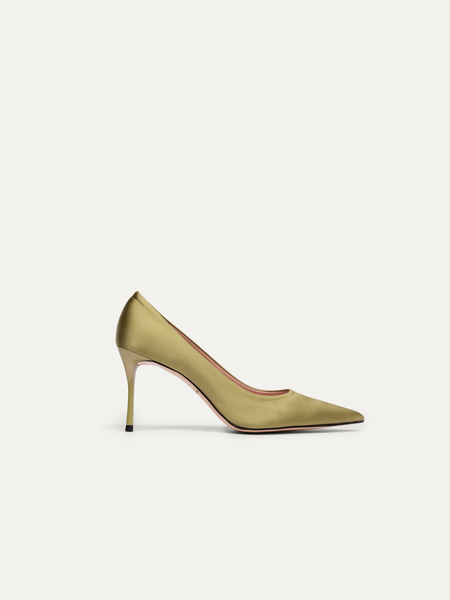 Green pumps 8 pm Romantic dinner made of recycled satin by Bikkou