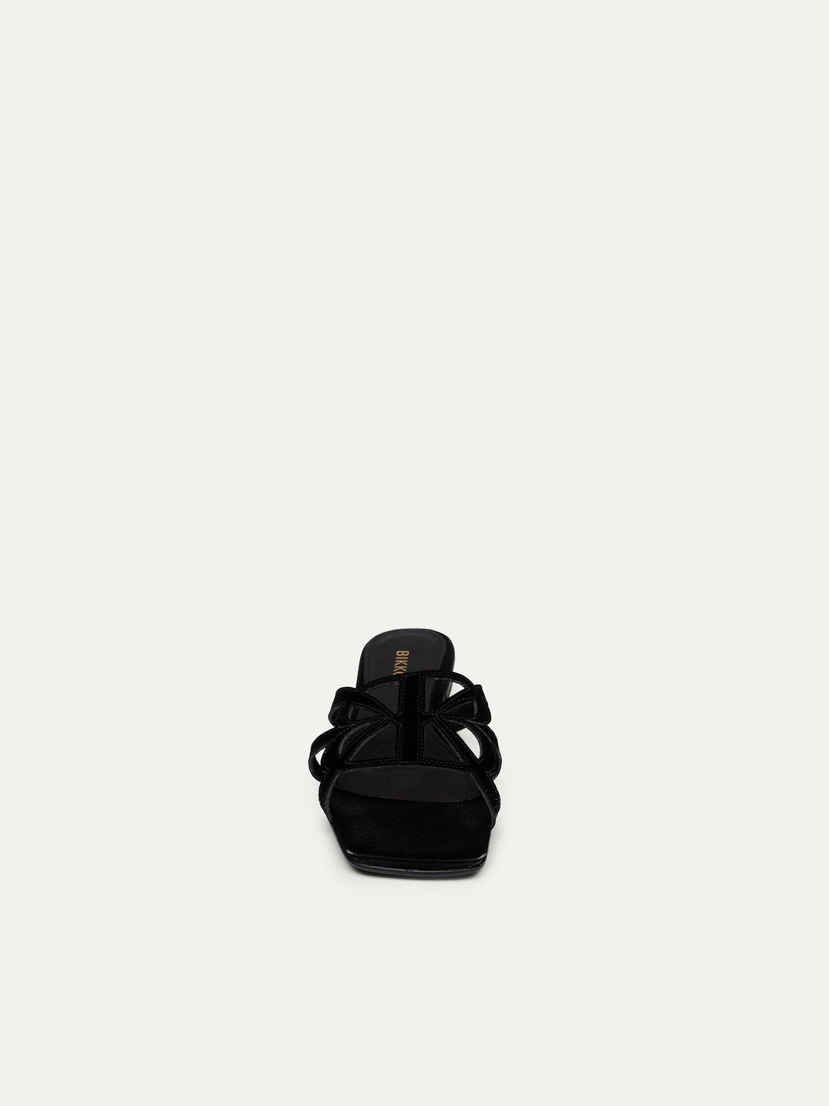 Bikkou 7PM Sunset at the Beach vegan black python flat slip on sandal front view