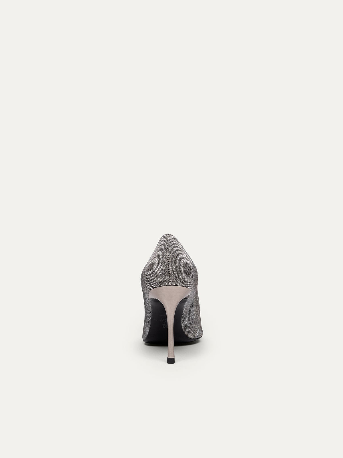 Bikkou 8PM Romantic Dinner silver lurex pumps back view