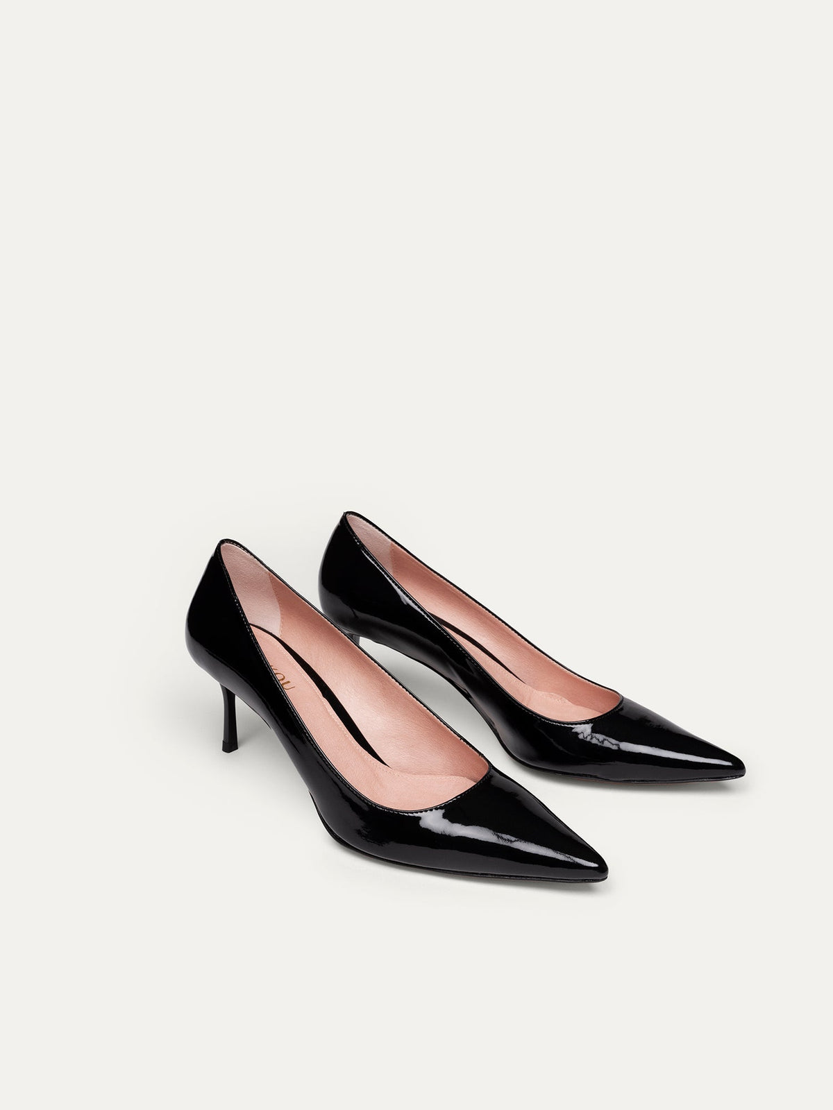 Bikkou 10AM Monday at the Office vegan black patent pumps side view