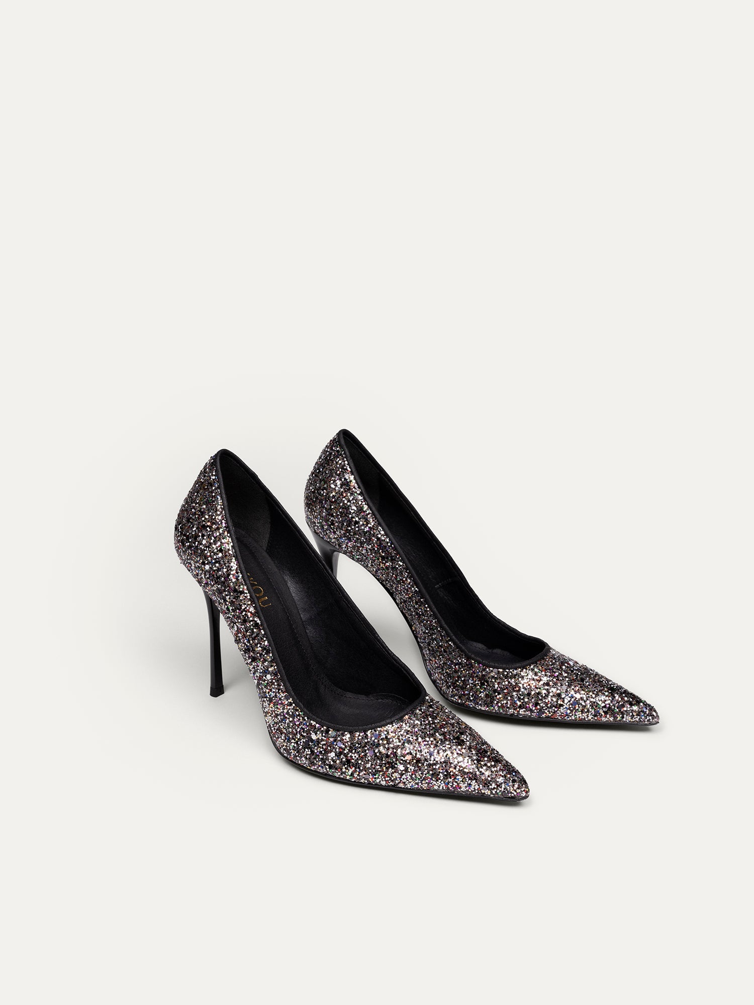 Bikkou 11:30PM Friday Night is Cocktail Night silver glitter pumps side view