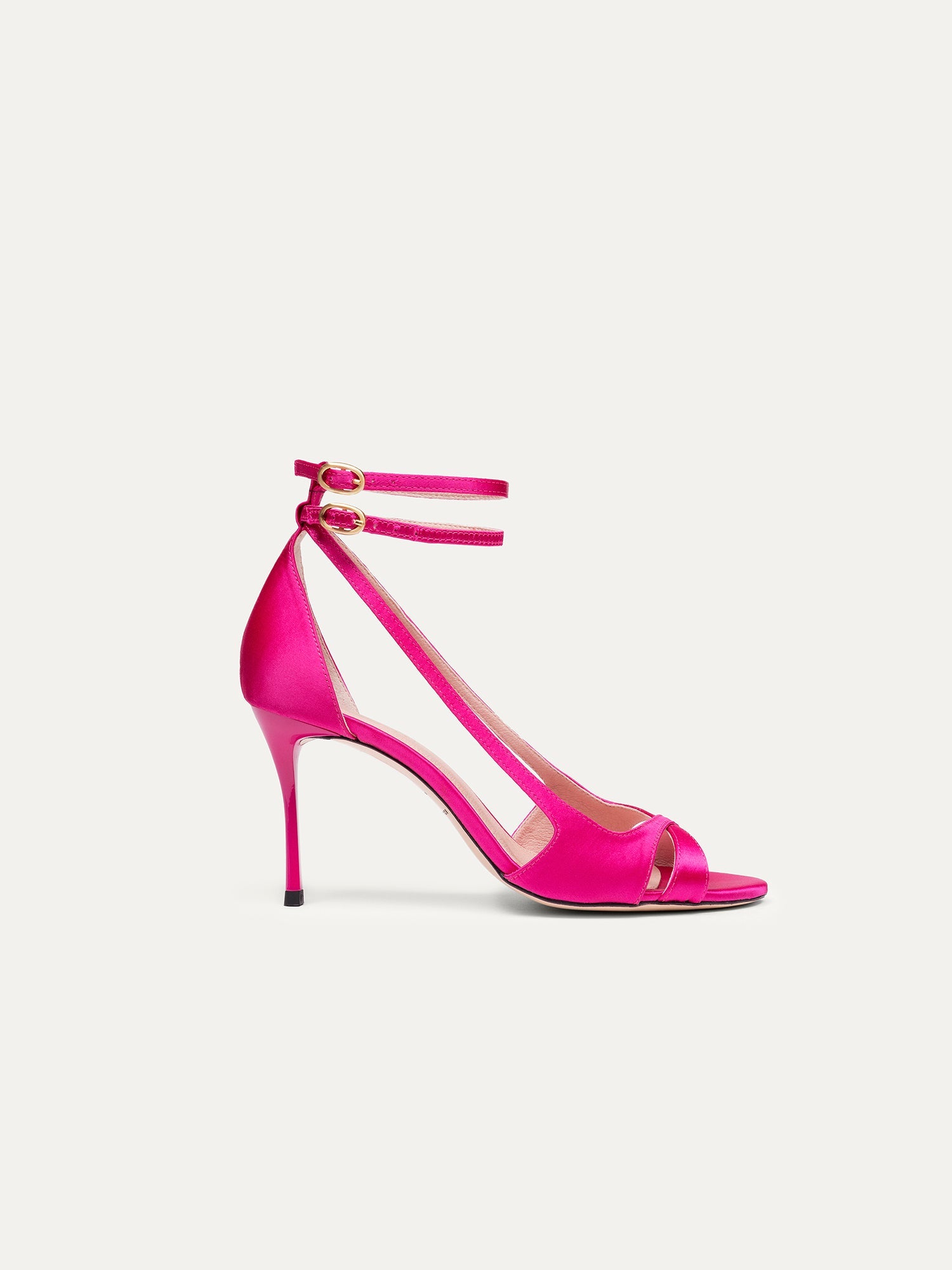 Pink high heels 9 pm Drinks with friends made of recycled satin by Bikkou