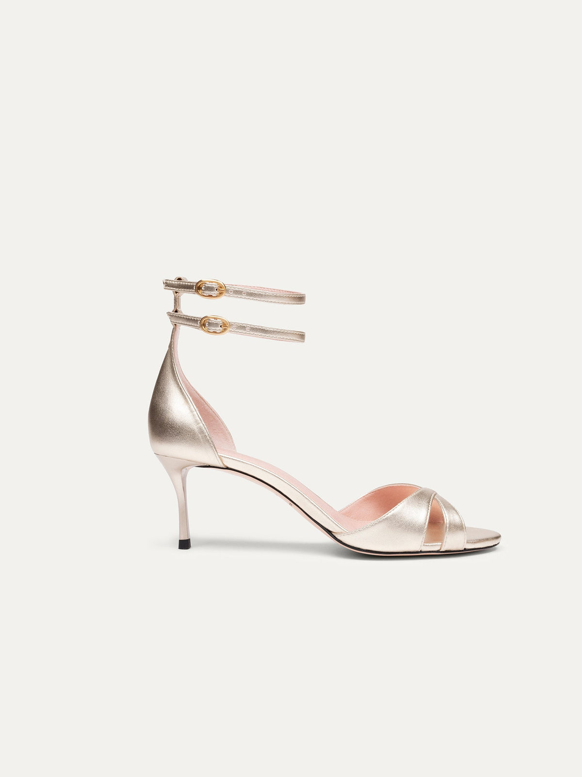 Bikkou 12:30PM Summer Lunch vegan light gold heeled sandals