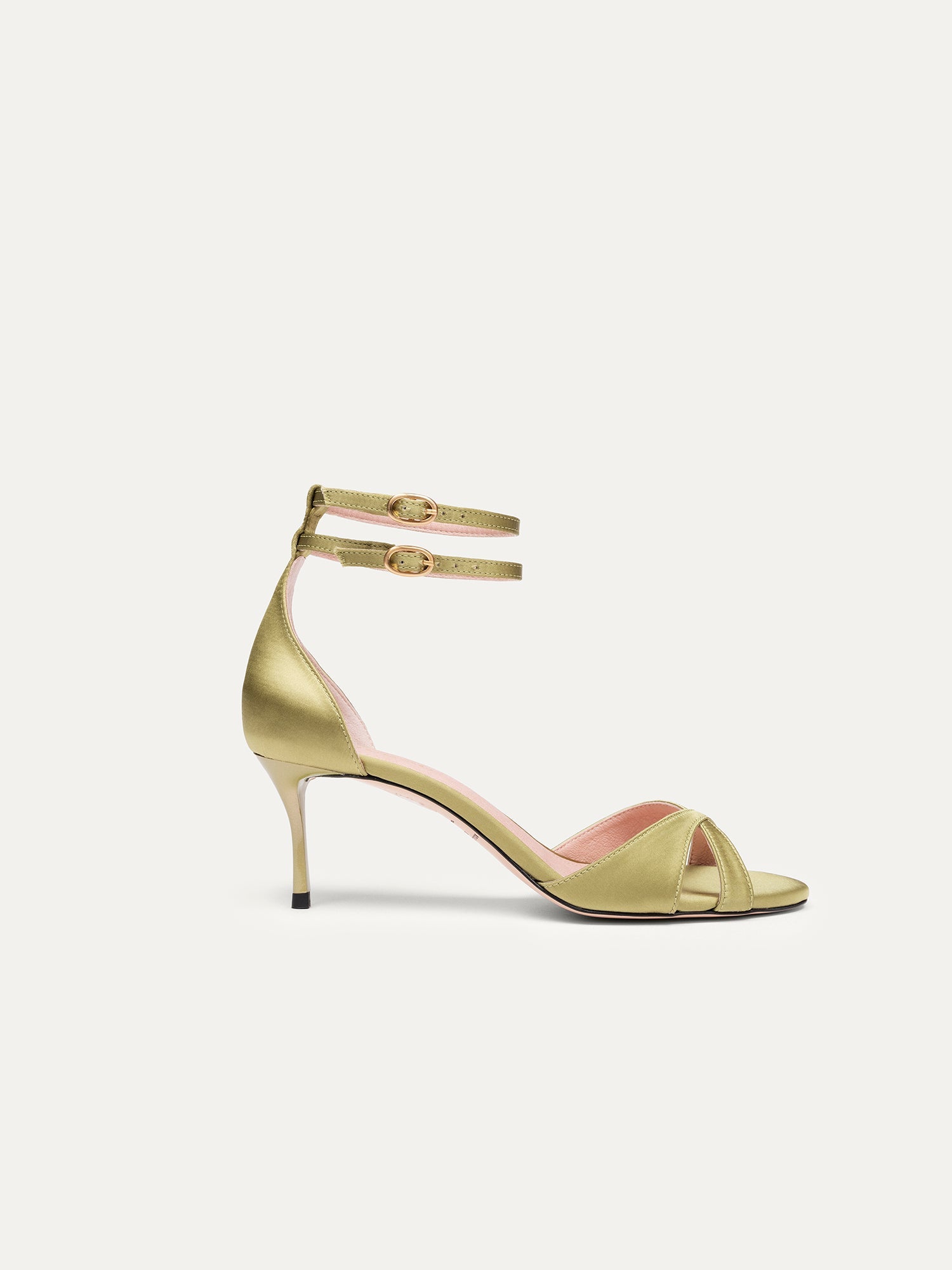 Talons hauts verts 12h30 Déjeuner d'été en satin recyclé par Bikkou