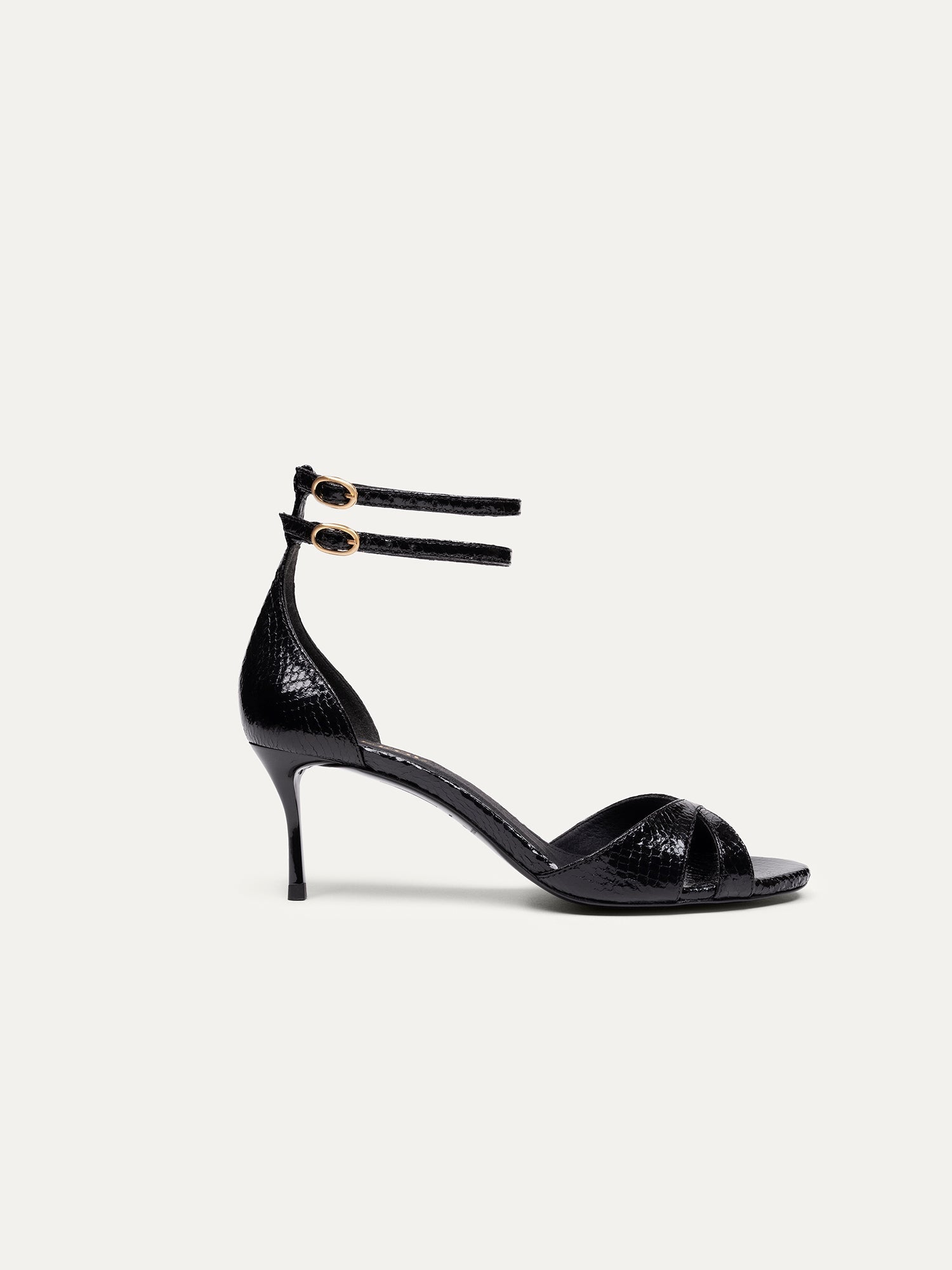 Schwarze High Heels 12:30 pm Summer lunch aus Python Specchio von Bikkou