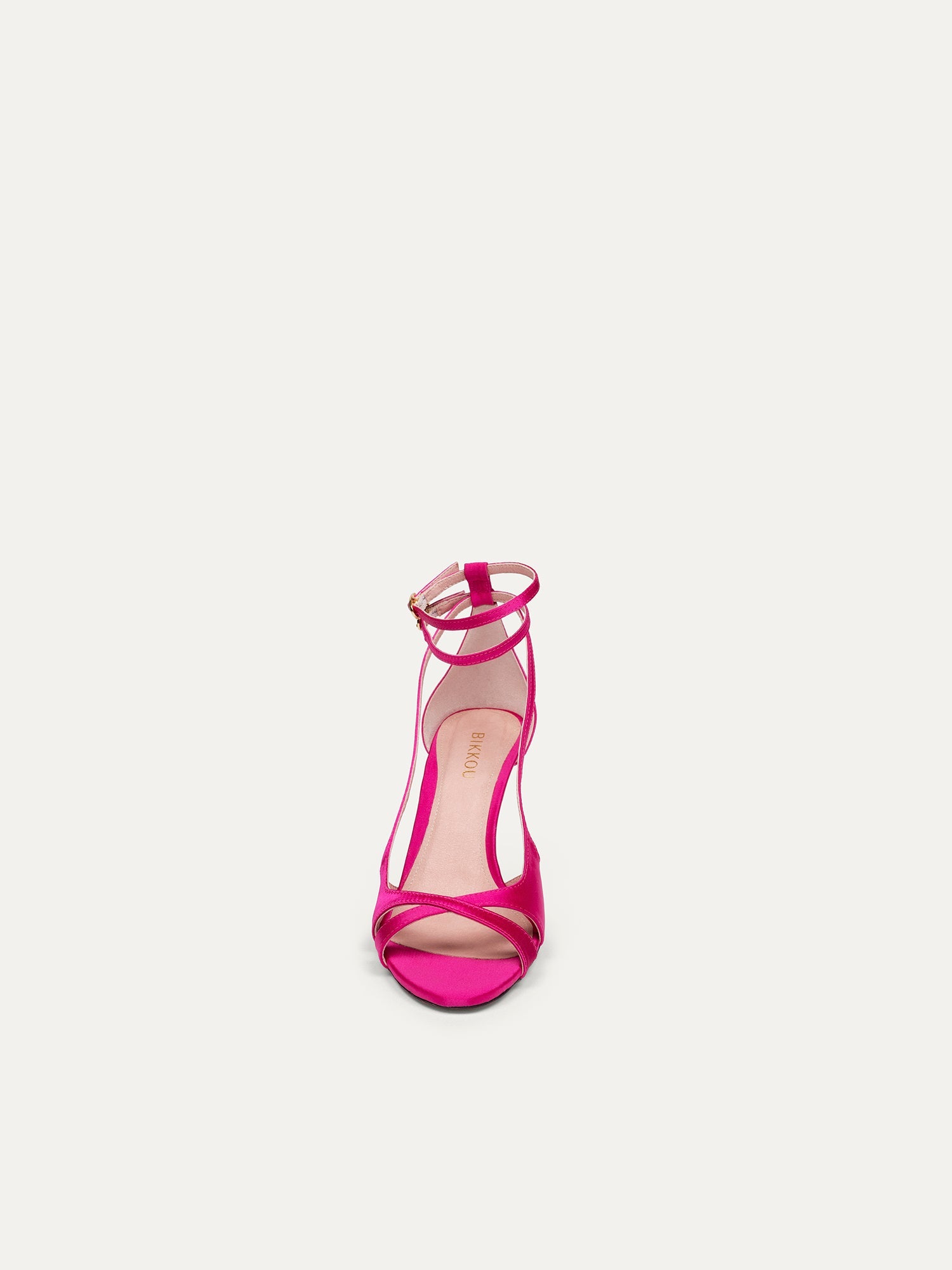 Pink high heels 9 pm Drinks with friends made of recycled satin by Bikkou