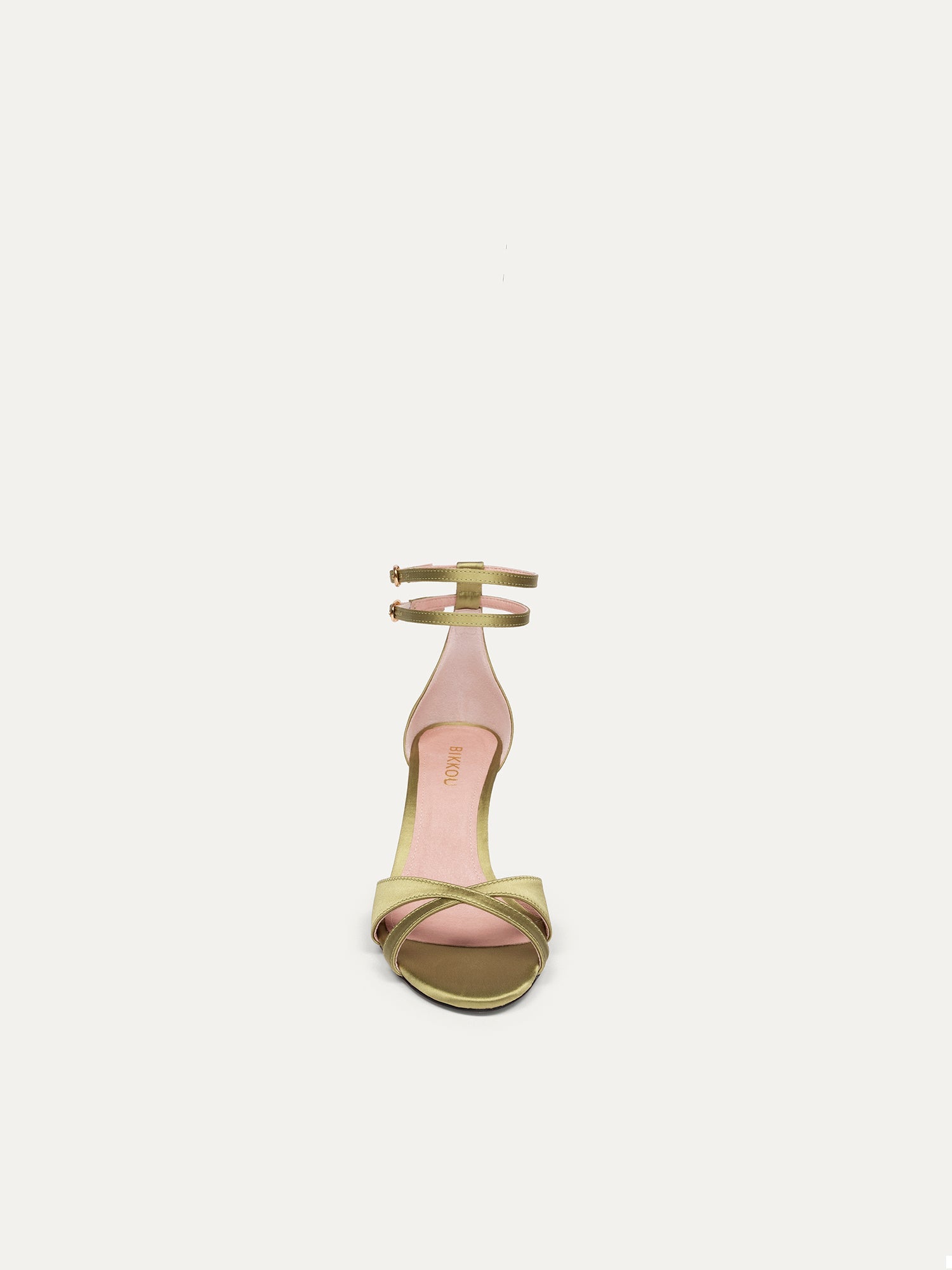Green high heels 12:30 pm Summer lunch made of recycled satin by Bikkou