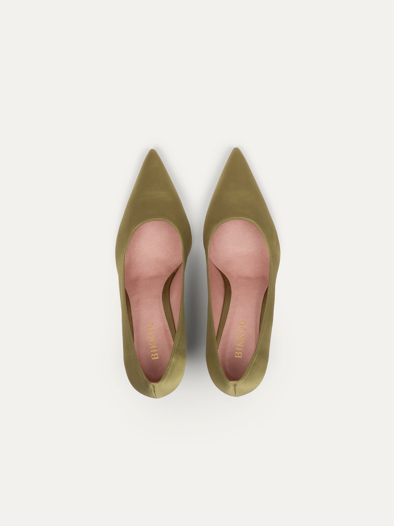 Green pumps 8 pm Romantic dinner made of recycled satin by Bikkou
