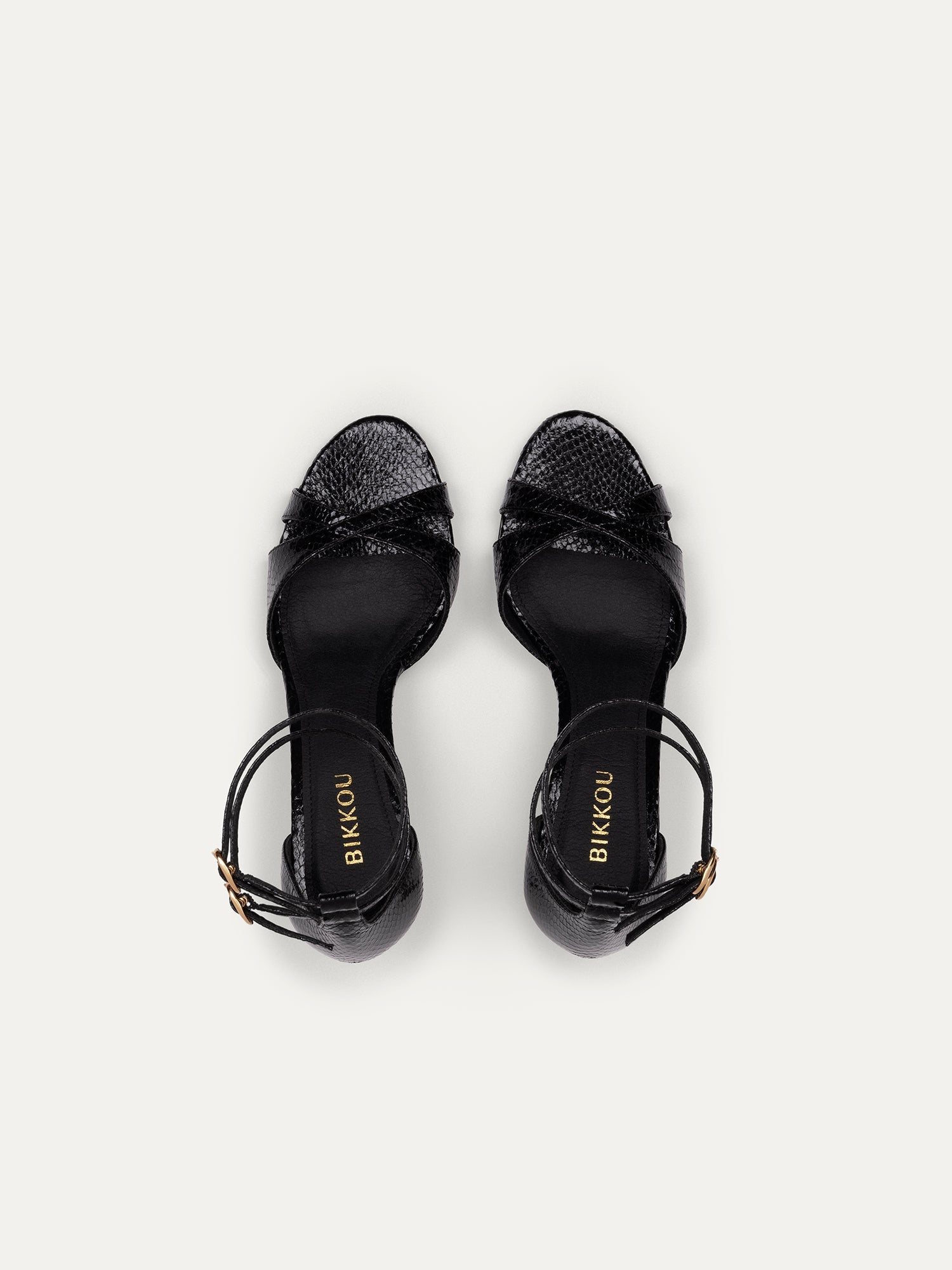 Black High Heels 12:30 pm Summer lunch in Python Specchio by Bikkou