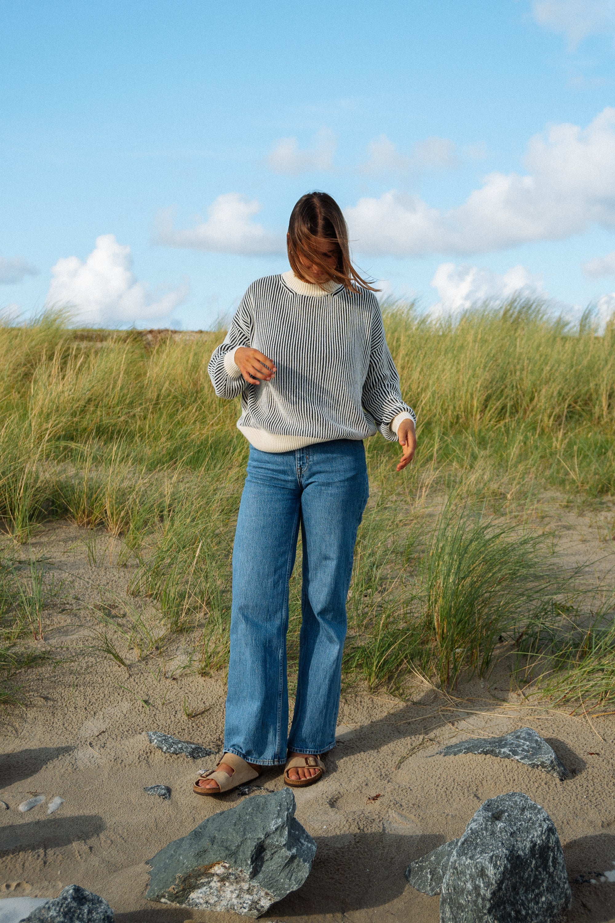 Baumwoll-Strickpullover mit hohem Stoffgewicht