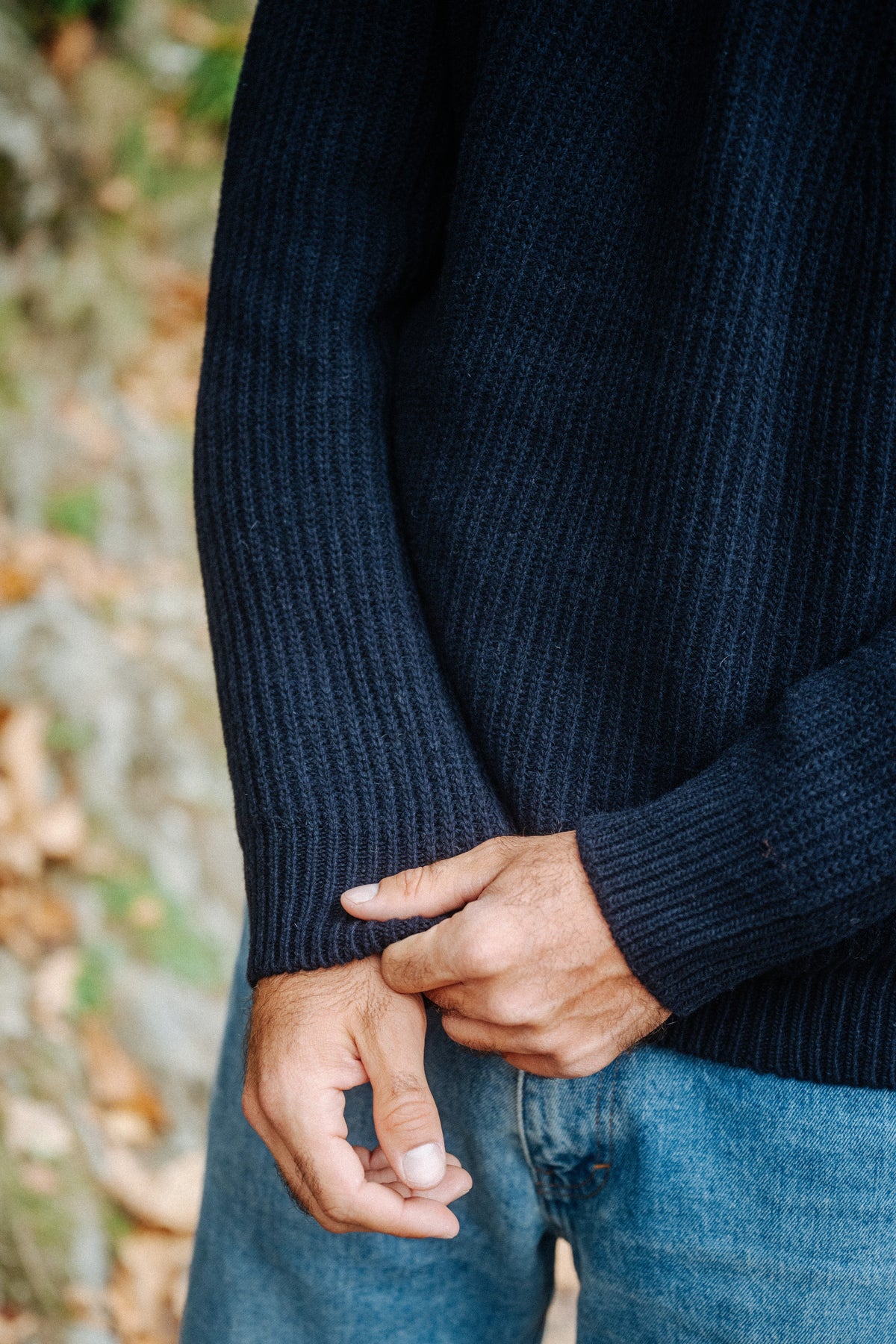 Warmer Merinowollpullover für Herren in Blau von SALZWASSER