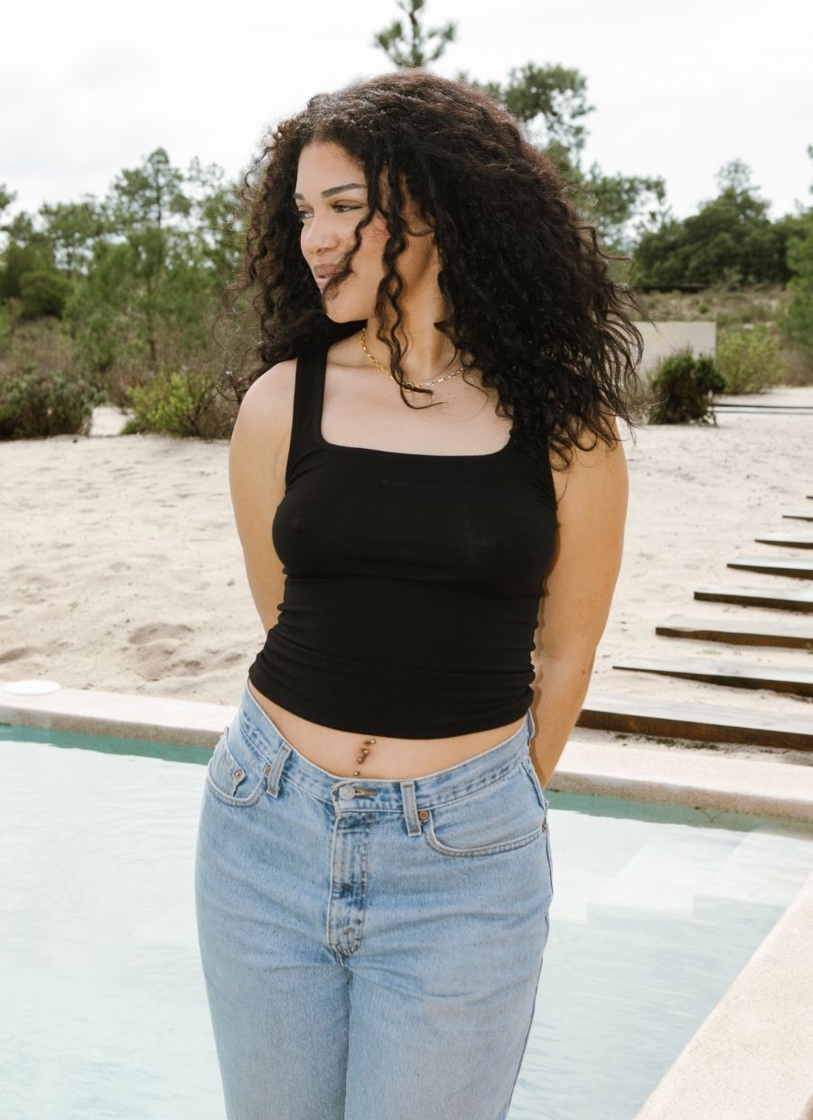 Two - Way Tank Top Micro Modal - Black - Narah Soleigh | Luxe Line