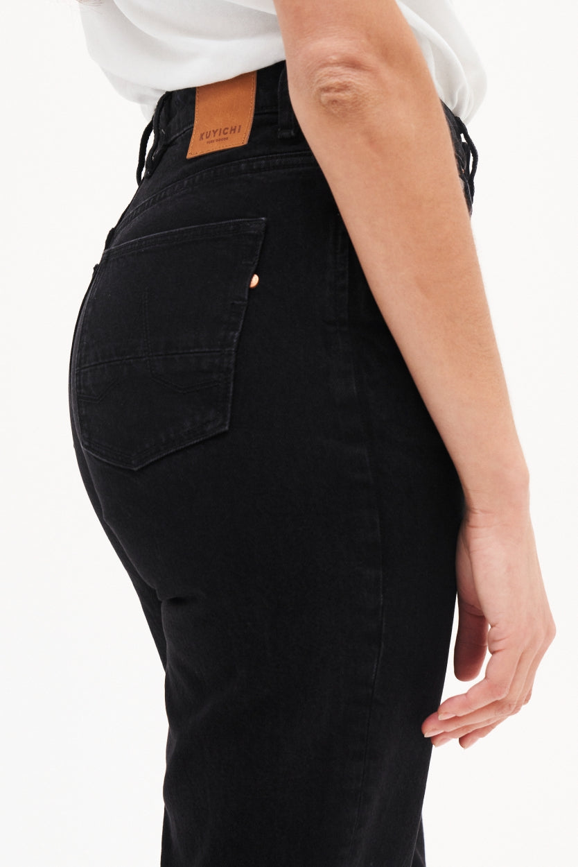 Jeans Nora Loose Tapered Vintage in black aus Bioaumwolle von Kuyichi
